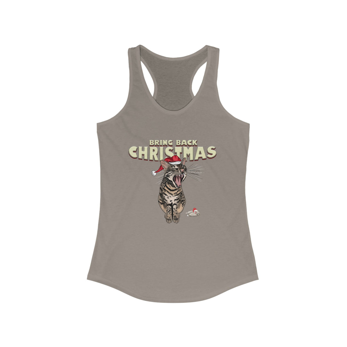 Flounder Cat “Bring Back Christmas” Women’s Racerback Tank – Festive Style