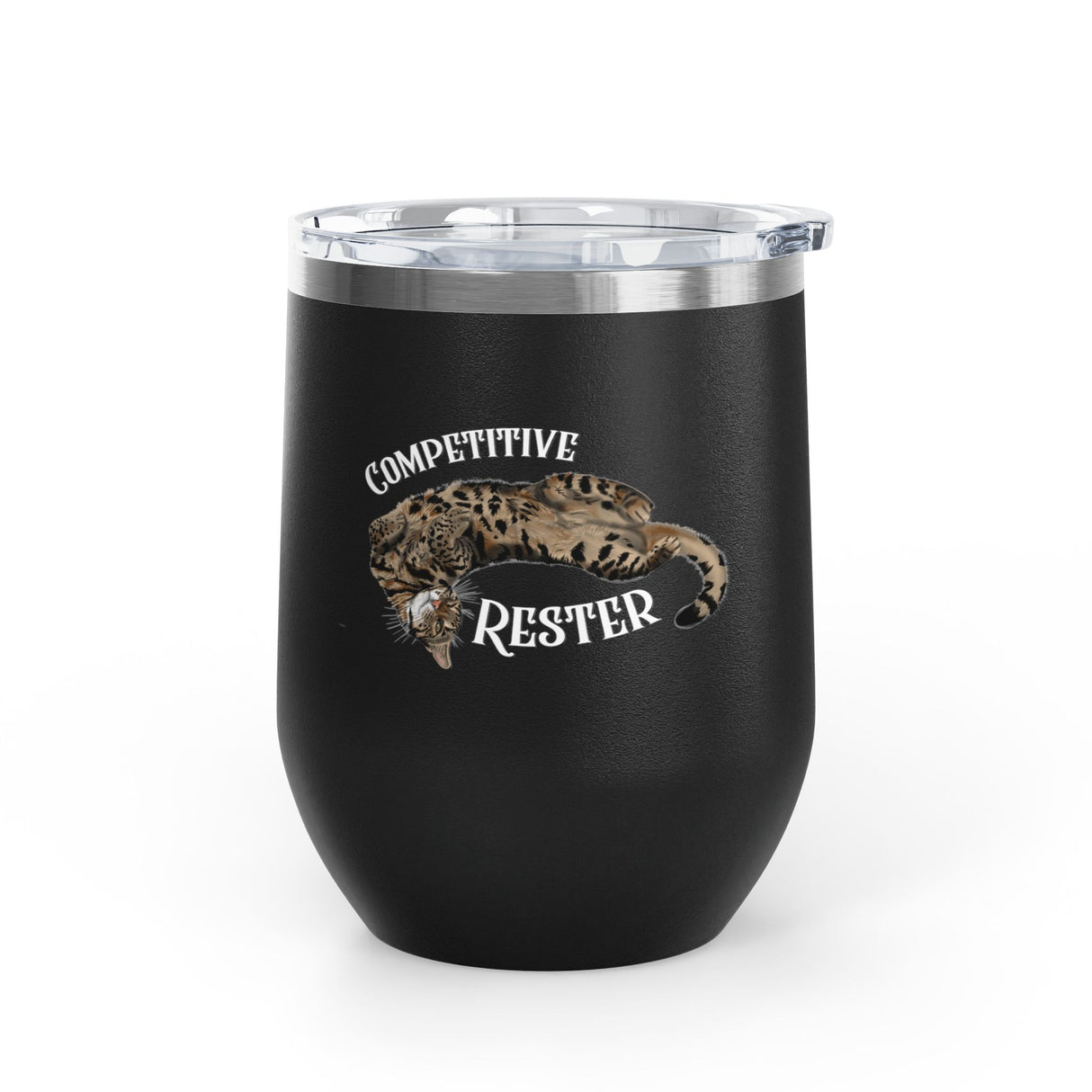 Wine Tumbler — "Competitive Rester" Flounder Design (12 oz)