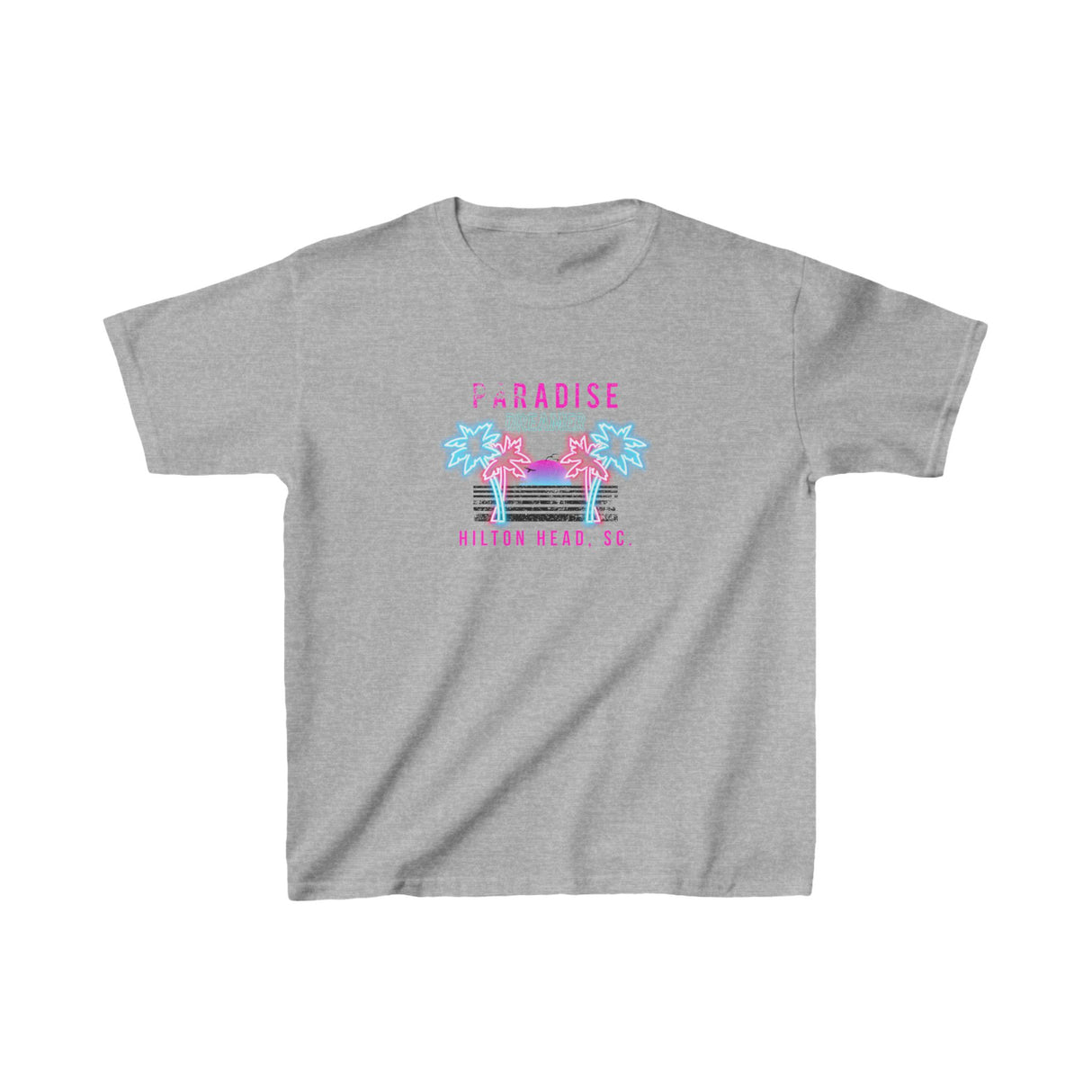 Kids T-Shirt - Retro Palm Trees Paradise Dreamer Hilton Head SC Design