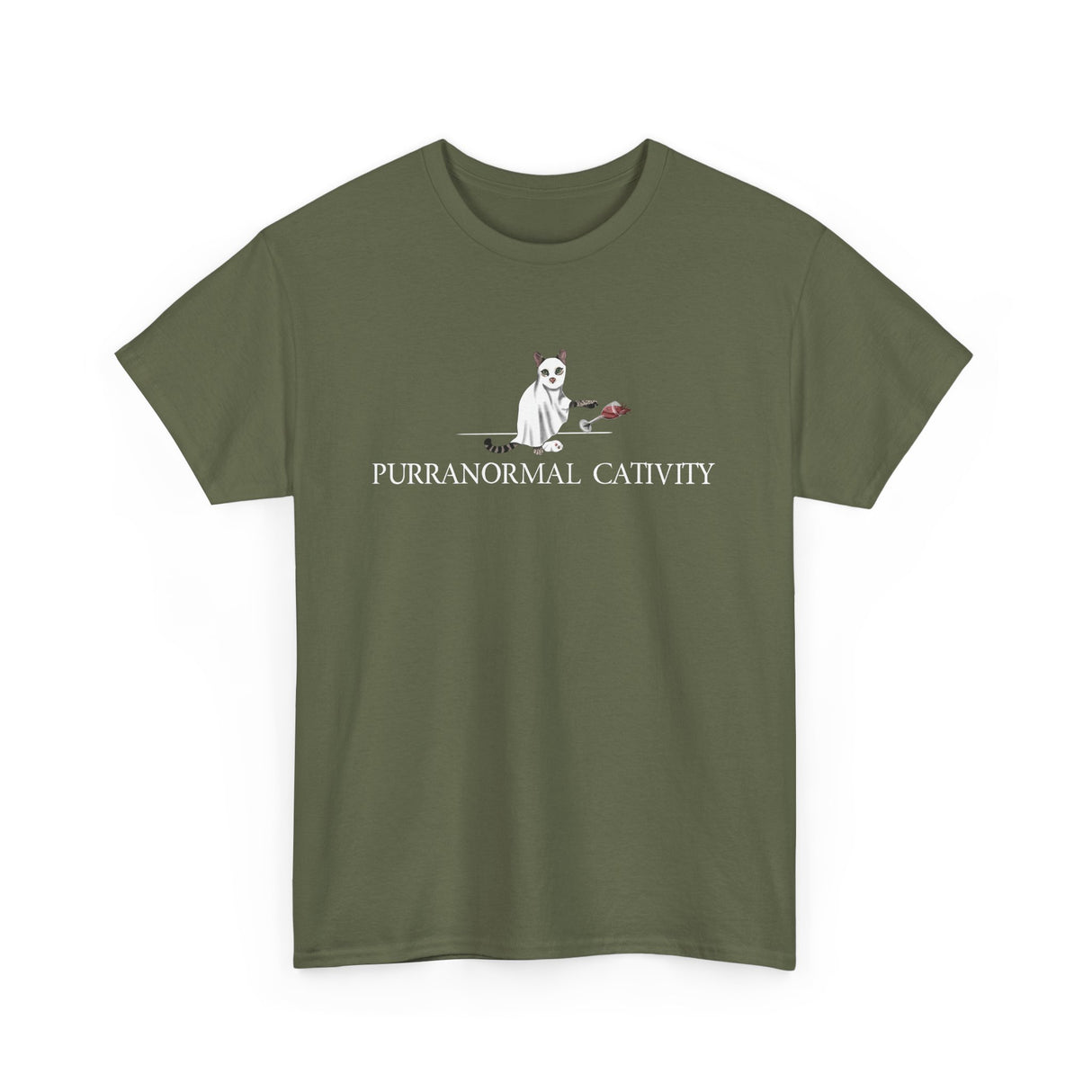 Graphic Tee - Purranormal Cativity featuring Flounder the Purrmaid and Mouse Toy