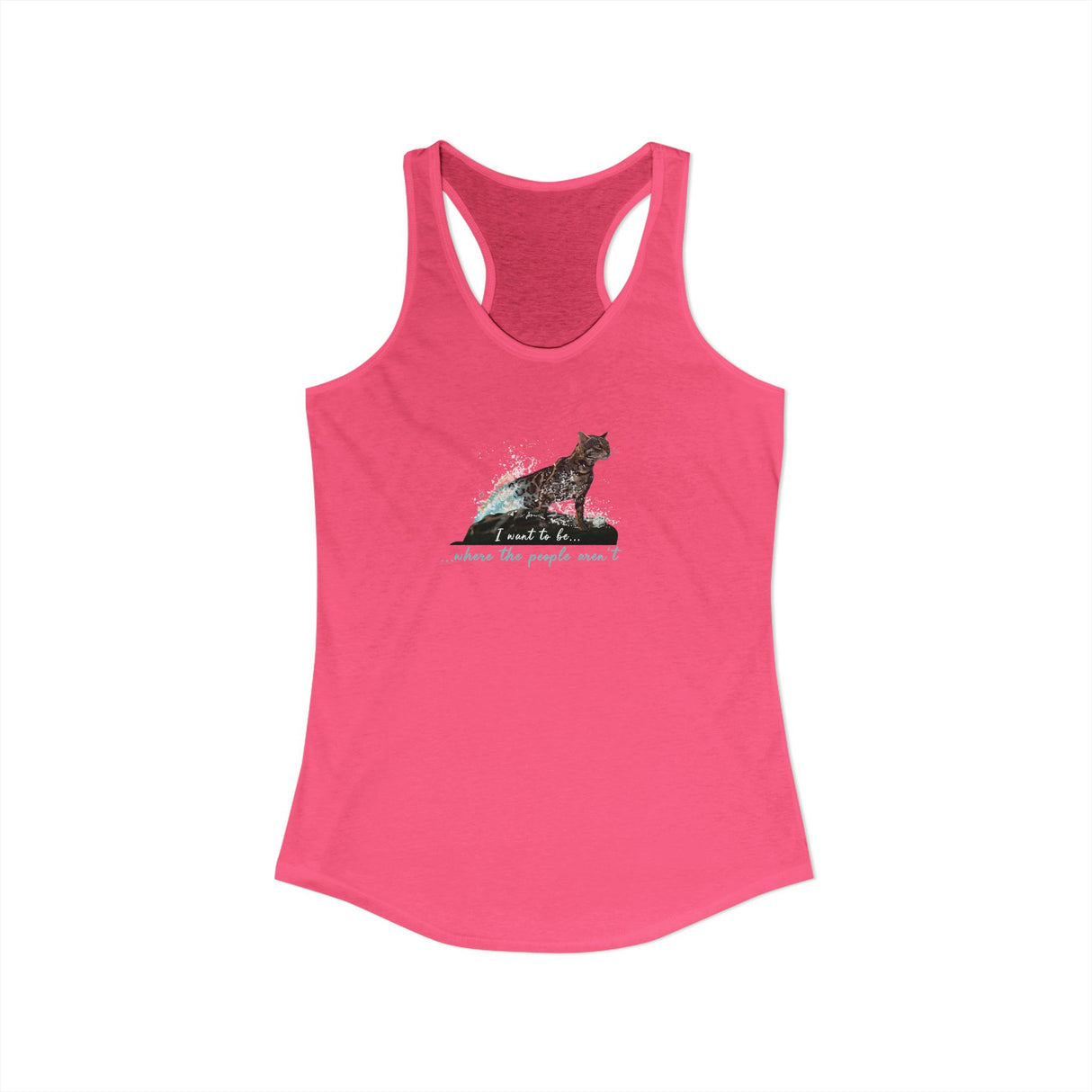 Purrmaid Flounder Racerback Tank — "I Want to Be Where the People Aren't"
