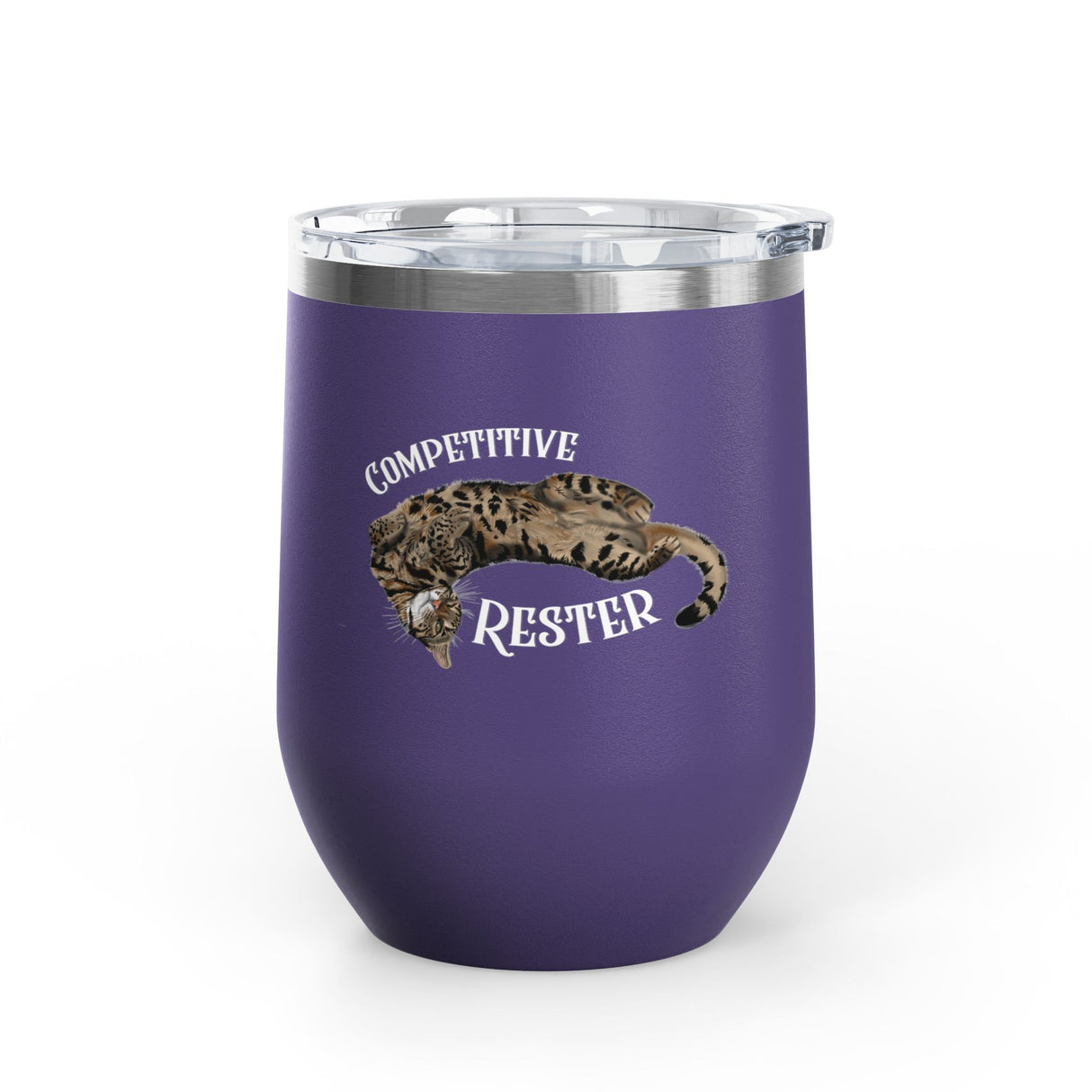 Wine Tumbler — "Competitive Rester" Flounder Design (12 oz)