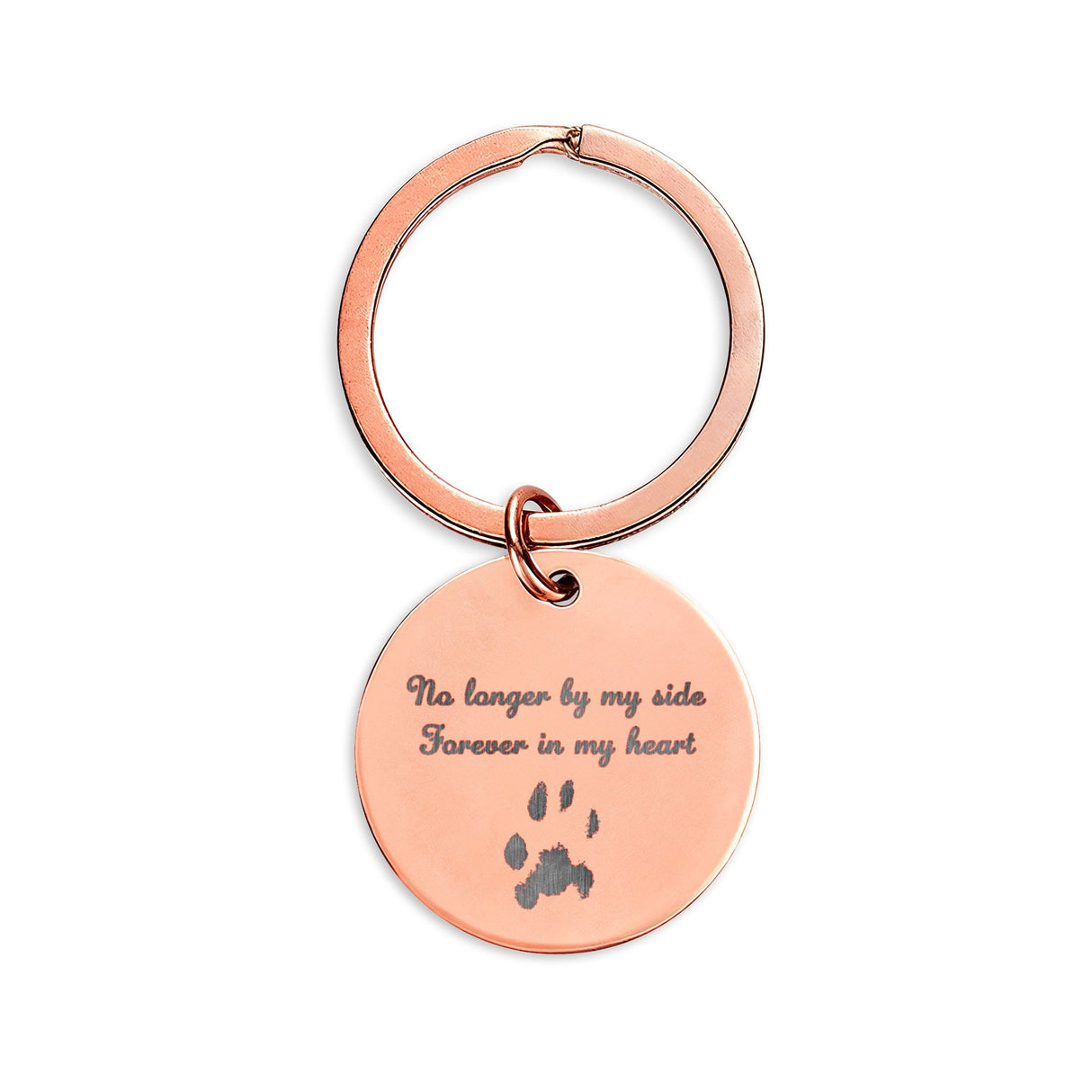 Inspired by Fiki Stainless Steel Keychain — "Forever in My Heart" Paw Print Engraved