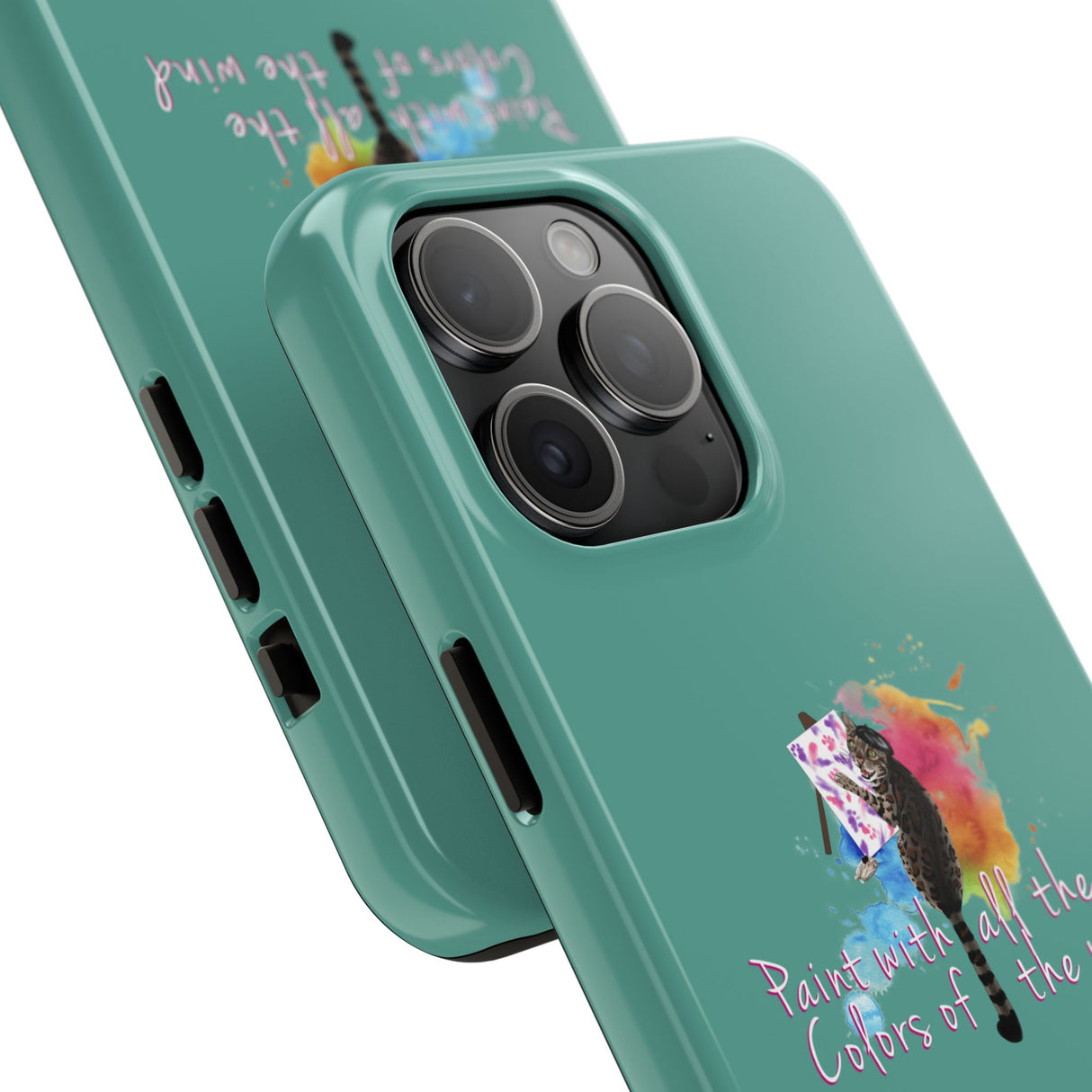 Tough Phone Case — "paint with all the colors of the wind" Flounder the Purrcasso Art