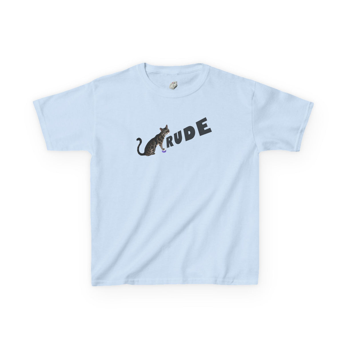 Kids "RUDE" Flounder T-Shirt — Flounder the Purrmaid Eye Roll Tee