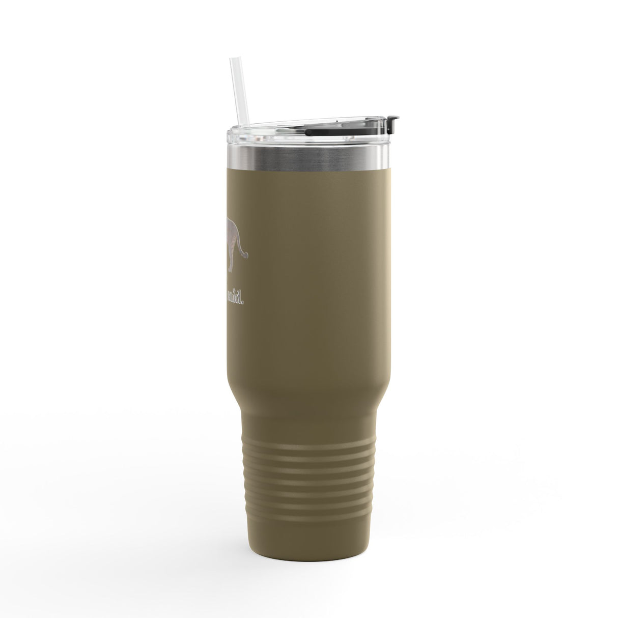 40oz Insulated Travel Mug — “I Said What I Said” Flounder Talking Pet Buttons Design