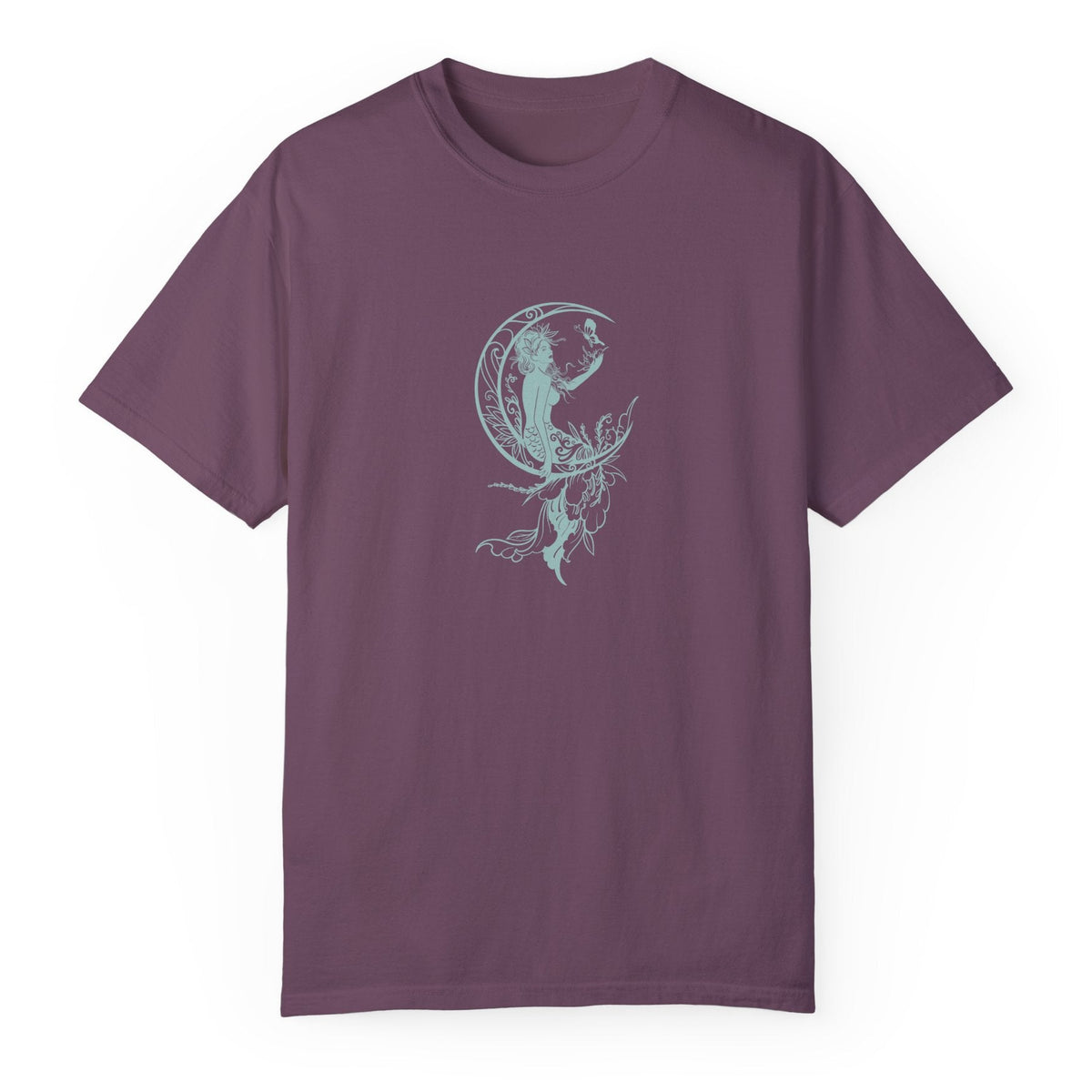 Boho mermaid moon t-shirt in berry