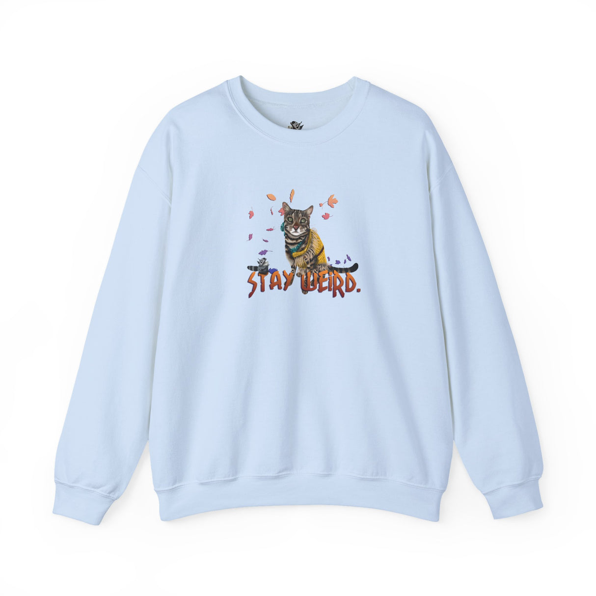 Stay Weird Sweatshirt — Hand-Drawn Flounder & Mouse Toy Hug Crewneck