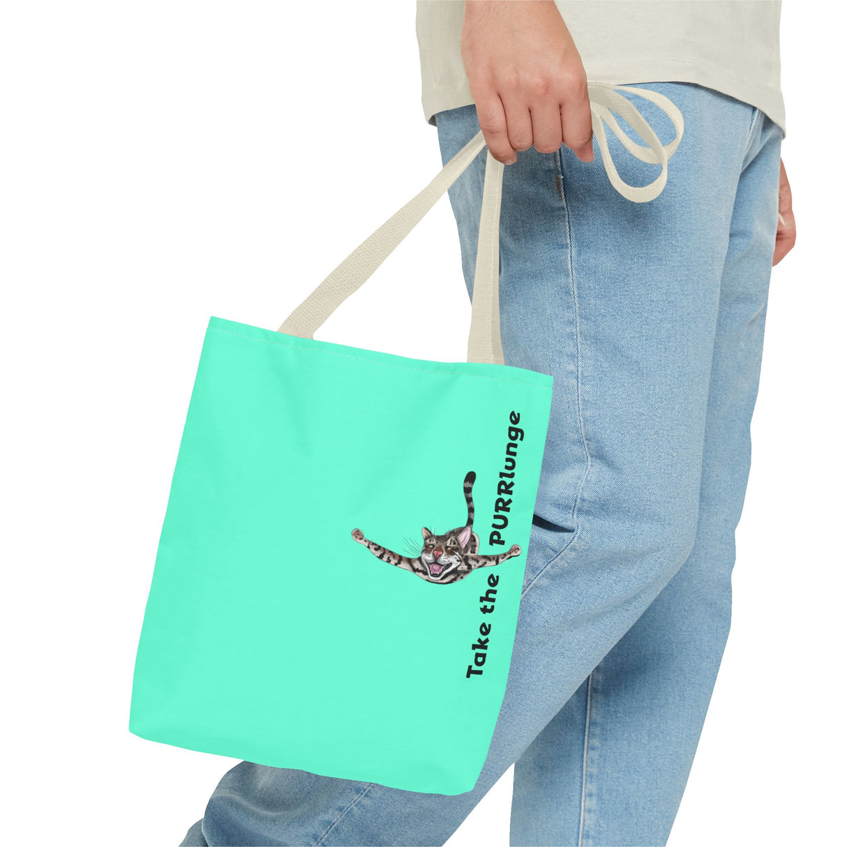 Tote Bag - Purr-lunge Design featuring Flounder the Purrmaid