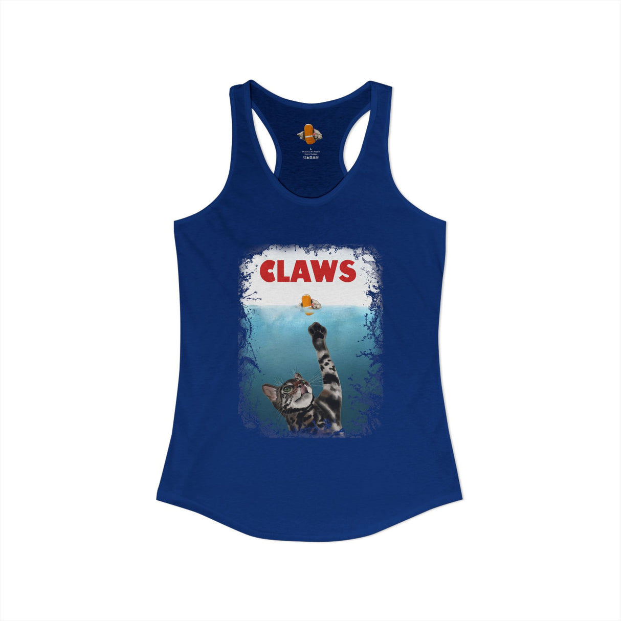 Purrmaid Flounder Claws Tank — Women's Racerback Tank with 'Shark-Like' Cat Catch Design