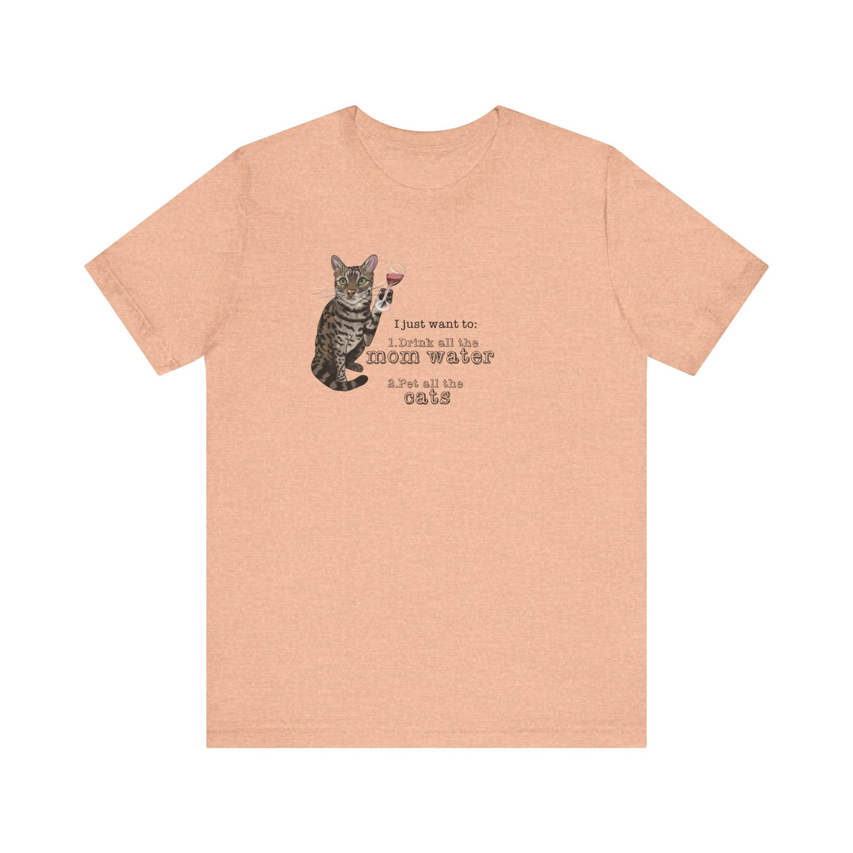 Funny Cat Mom water Wine T-shirt
