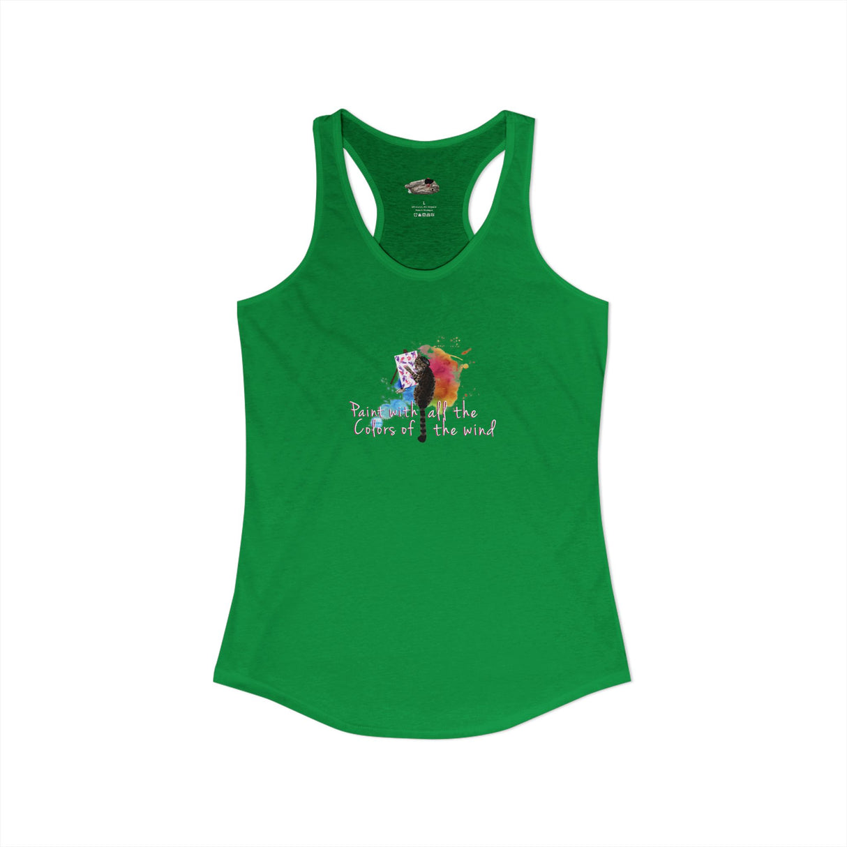 Women's Racerback Tank — "Paint With All the Colors of the Wind" Flounder the Purrcasso Art Tank
