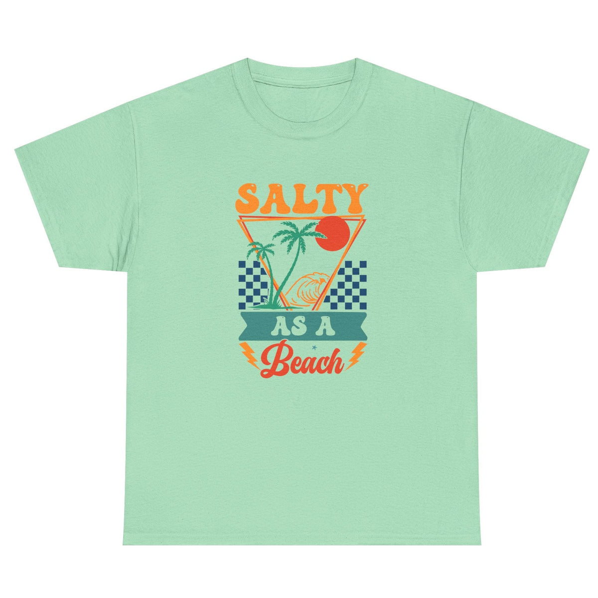 Salty As a Beach cotton tee in mint green