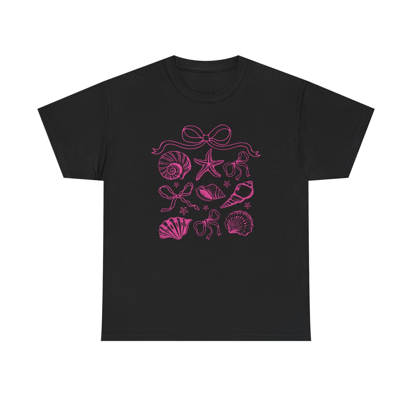Pink Coastal Coquette Shell Cotton T-Shirt