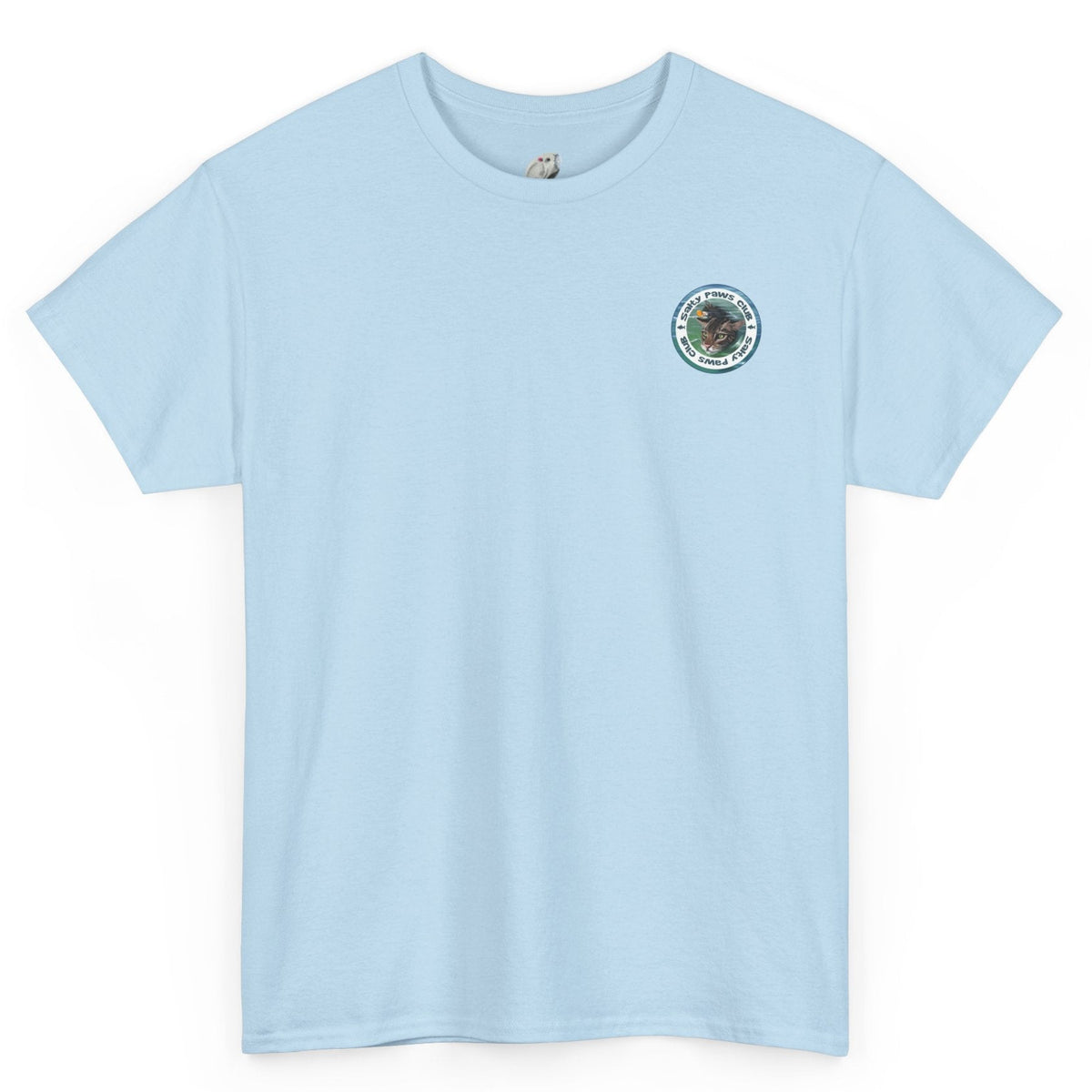 Salty Paws Club Tee - Flounder the Purrmaid & Life‑Vest Mouse Toy Shirt, shown in Light Blue