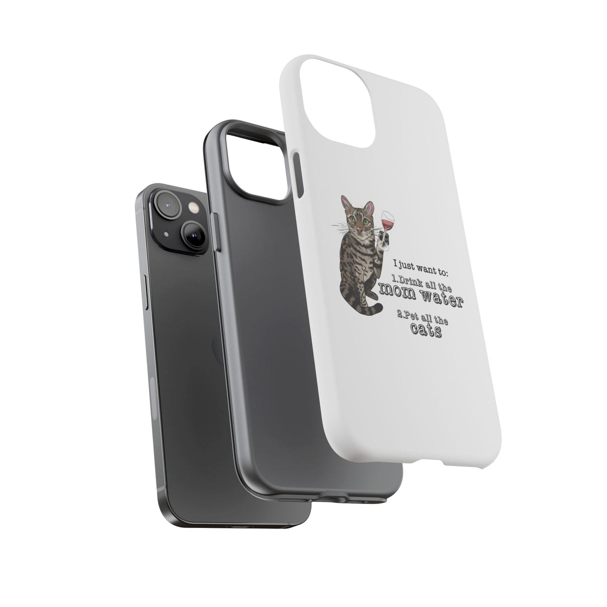 Flounder the Talking Cat Wine Glass Phone Case – "II just want to drink all the mom water"