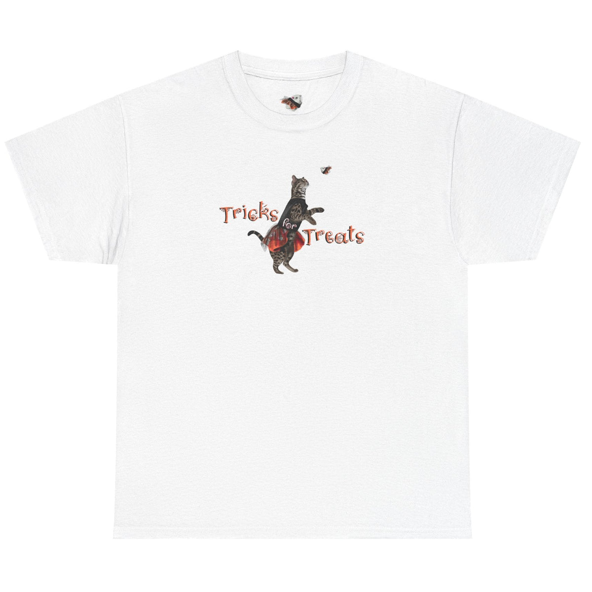 Tricks for Treats Flounder Halloween Ballet T-Shirt, shown in White