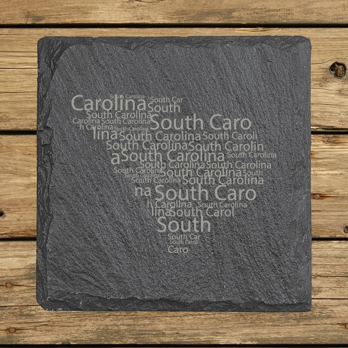 South Carolina Slate Coaster Set – Engraved Natural Stone (Set of 4)