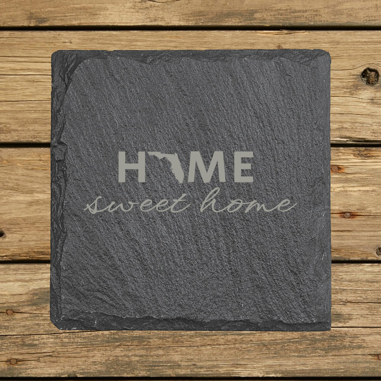 Florida Slate Coaster Set – Engraved Natural Stone (Set of 4)