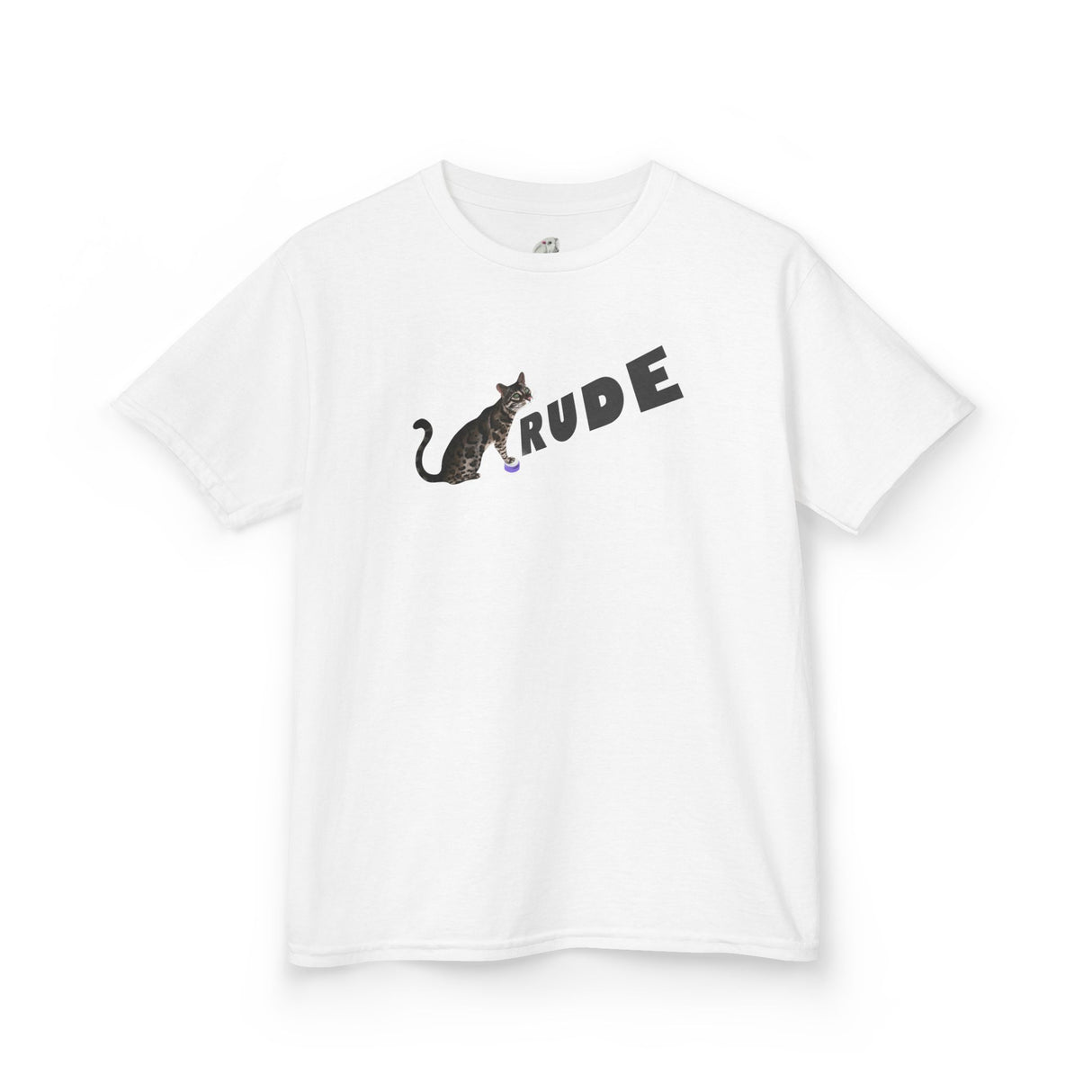 Kids "RUDE" Flounder T-Shirt — Flounder the Purrmaid Eye Roll Tee