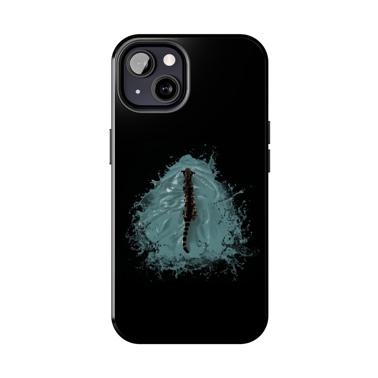 Fish at Heart Flounder Purrmaid Phone Case — Hand-Drawn Nautical Cat Design