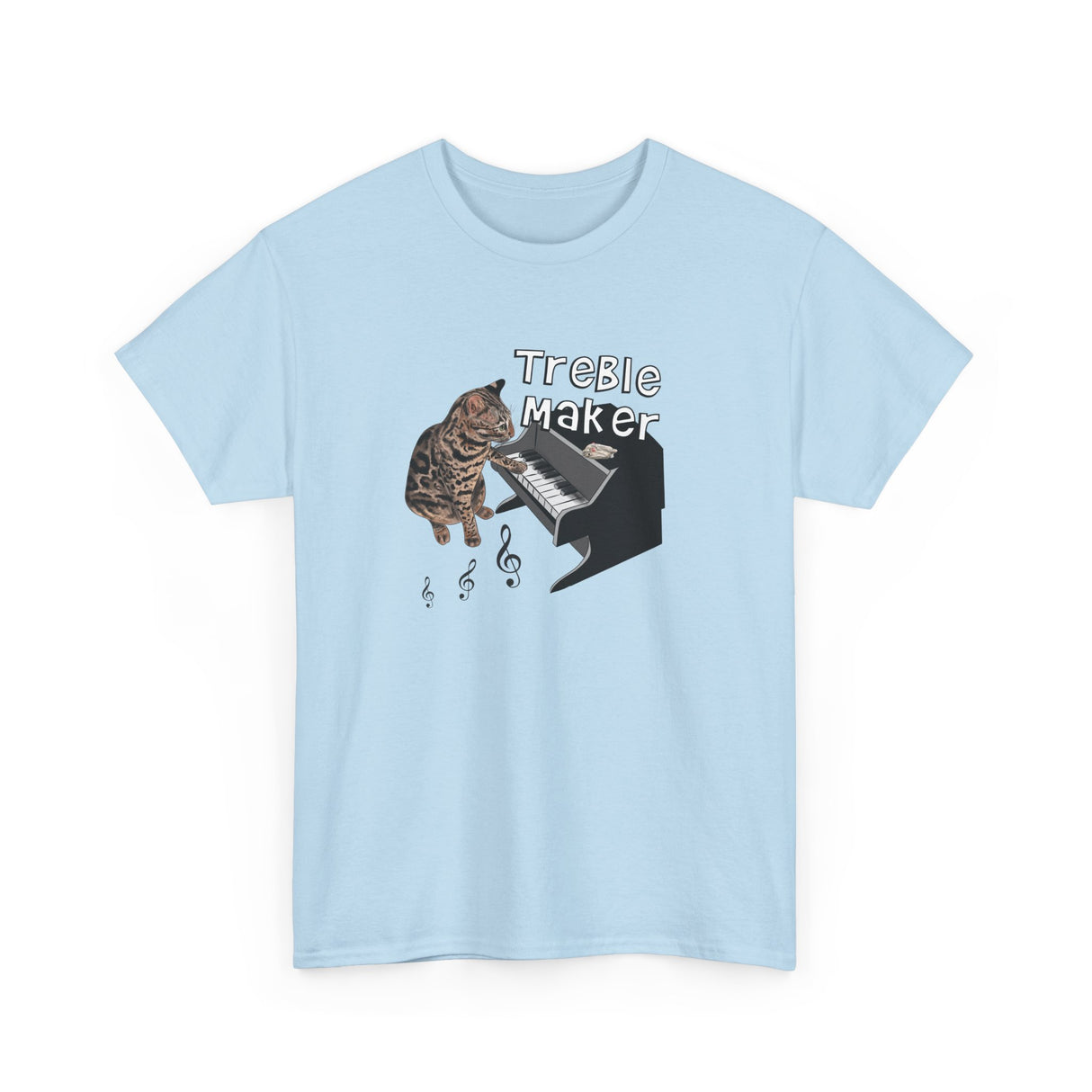 T-Shirt Treble Maker featuring Flounder the Purrmaid Playing Piano Design
