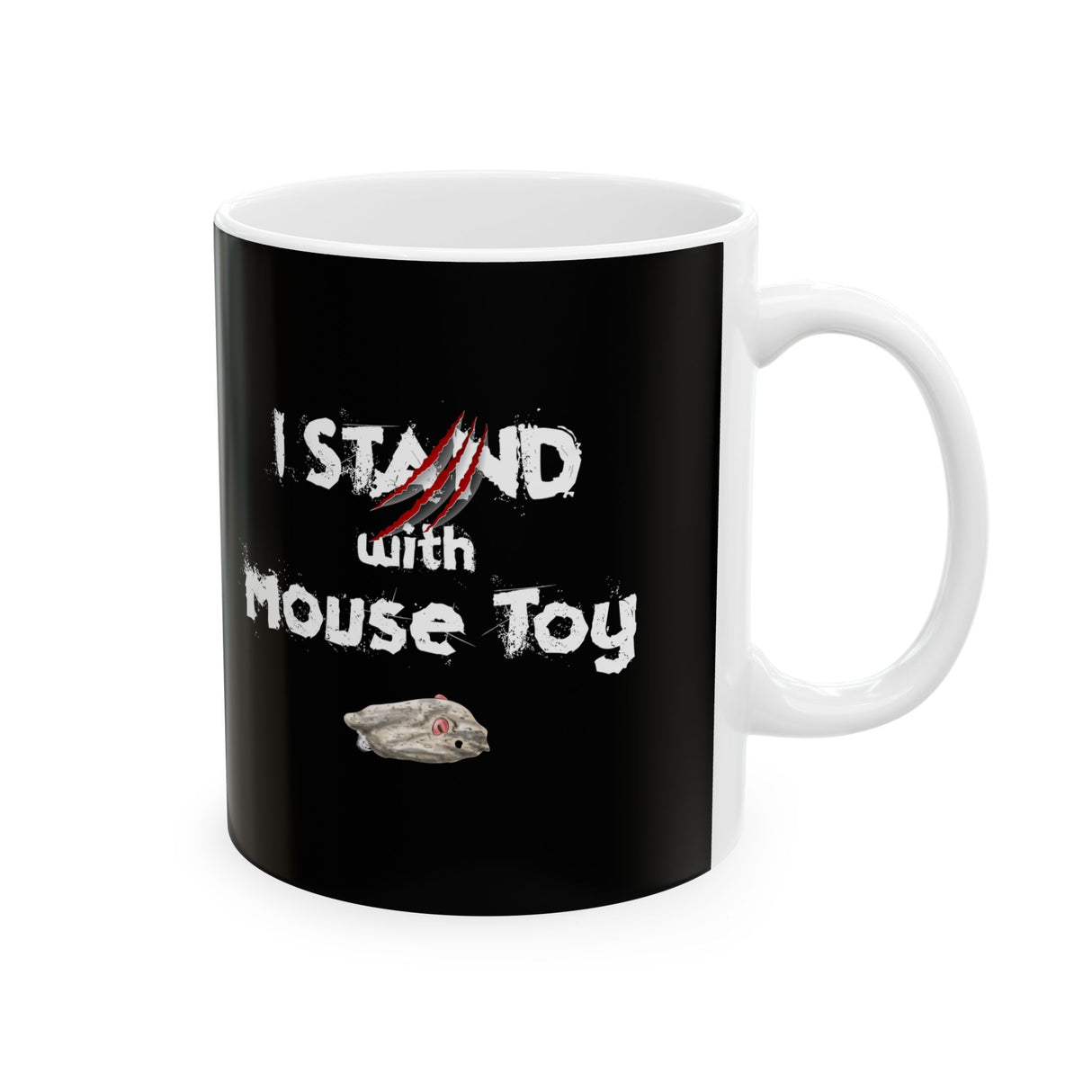 Mug - I stand with Mouse Toy featuring Mouse Toy, Flounder's bestie