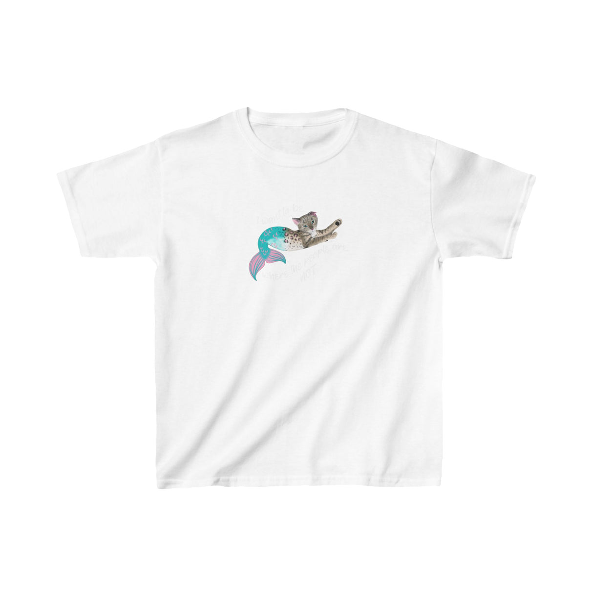 Kids T-shirt Purrmaid 'I wanna be where the people are NOT'