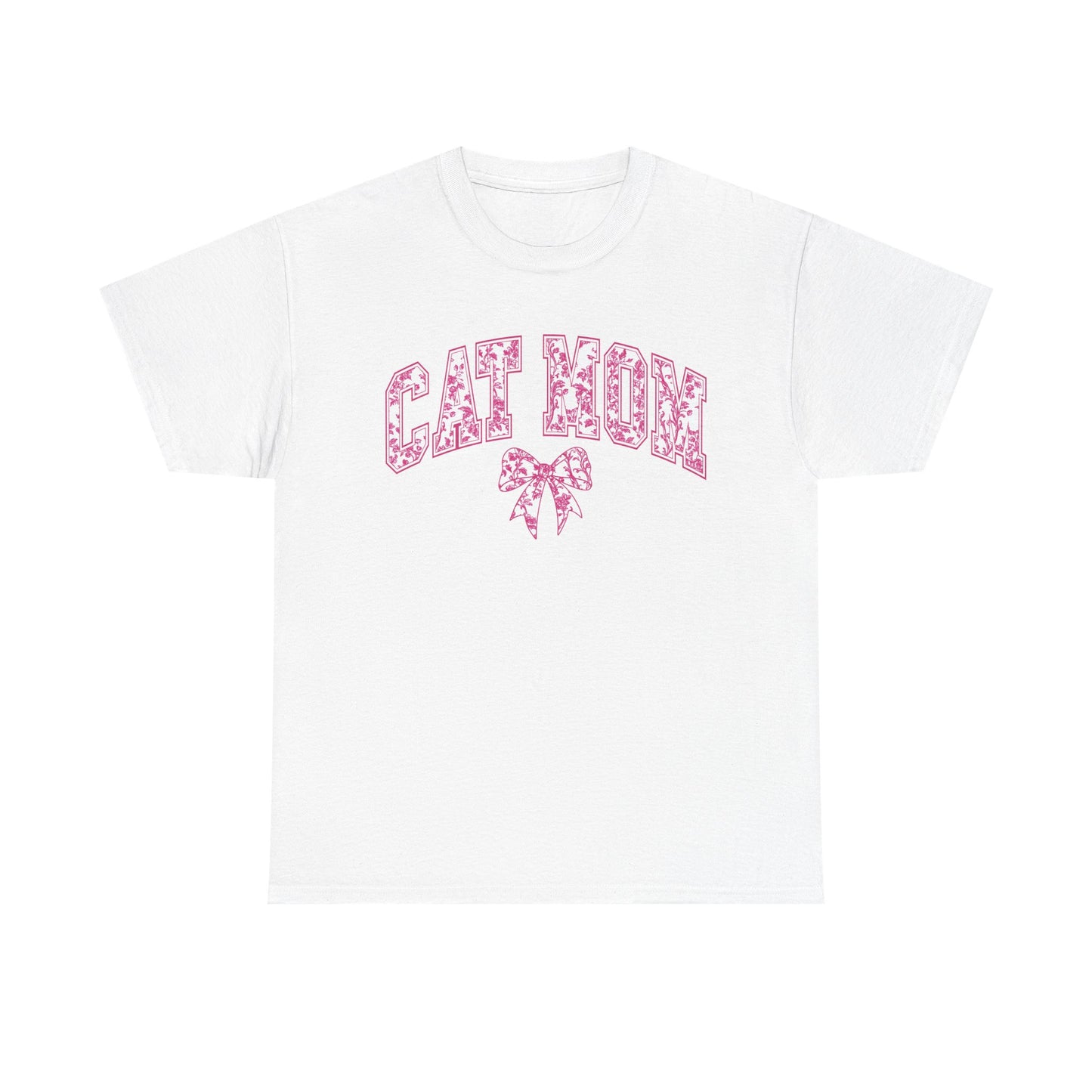 Pink Cat Mom Coquette Style - Cotton Tee