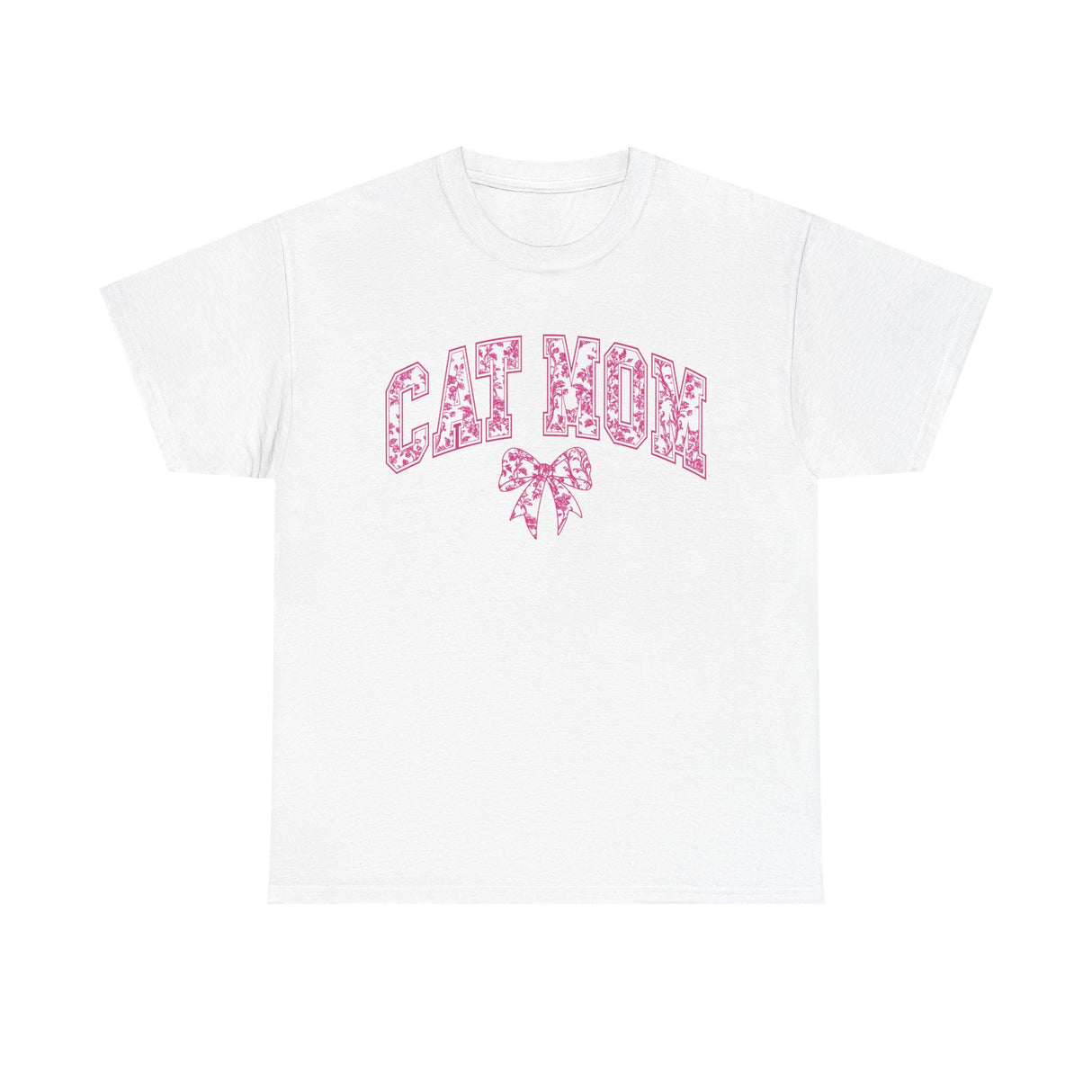 Pink Cat Mom Coquette Style - Cotton Tee