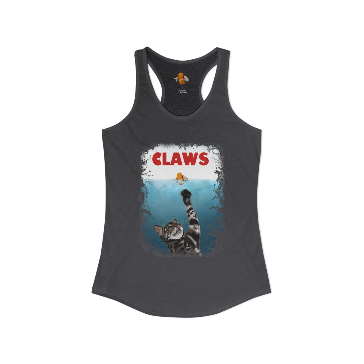 Purrmaid Flounder Claws Tank — Women's Racerback Tank with 'Shark-Like' Cat Catch Design