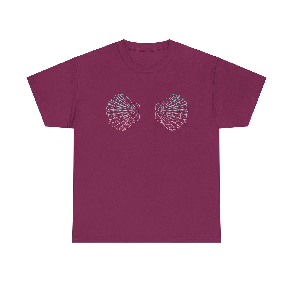 Seashell Bra Adult Gildan T-Shirt | Unisex Heavy Cotton Beach Tee