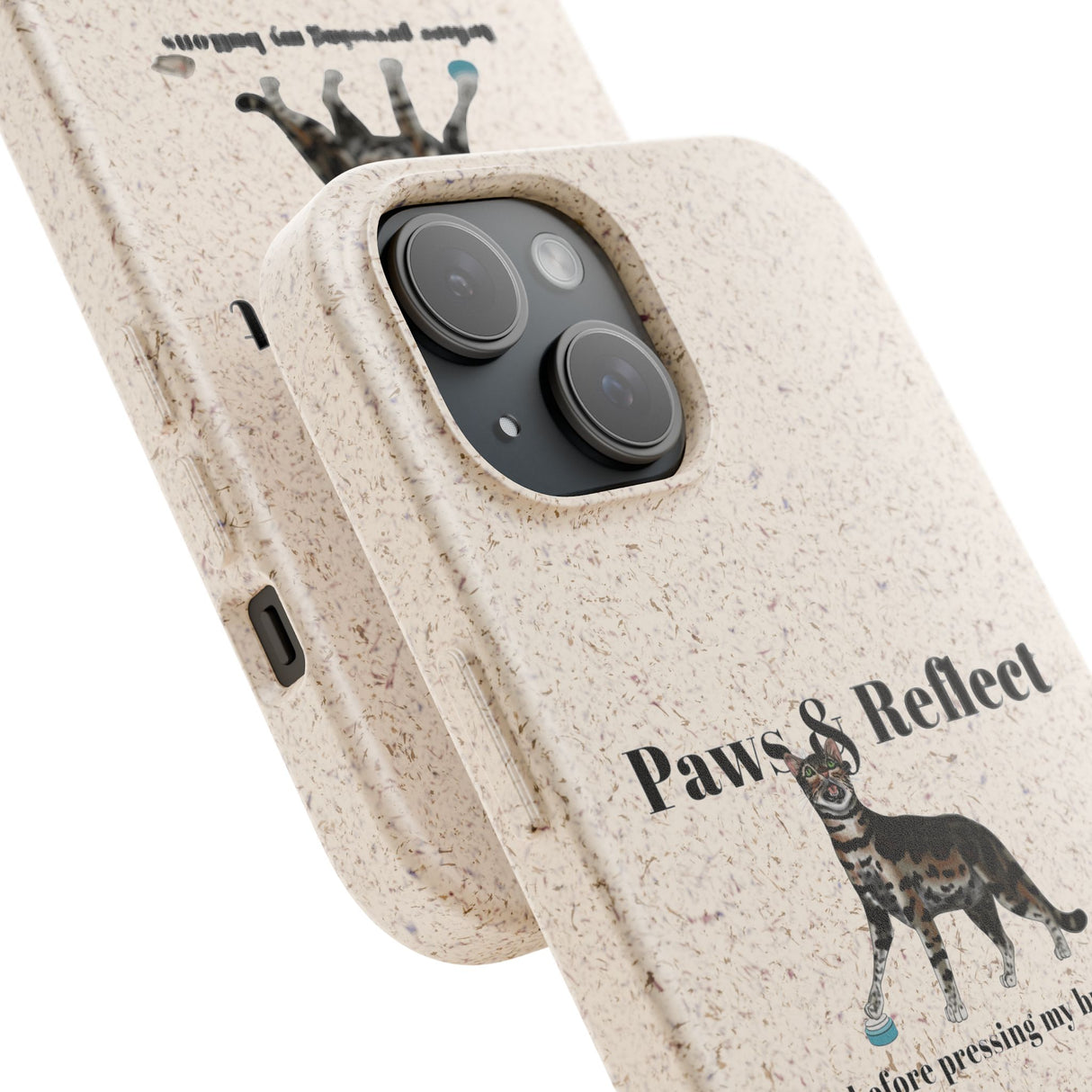 Phone Case - Paws and Reflect Biodegradable Case featuring Flounder the Purrmaid by Nina
