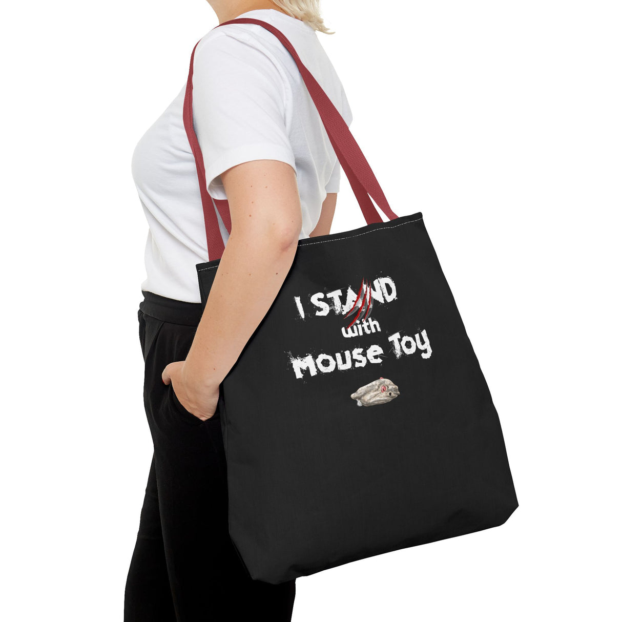 Mouse Toy Tote Bag - Hand Drawn Design by Nina