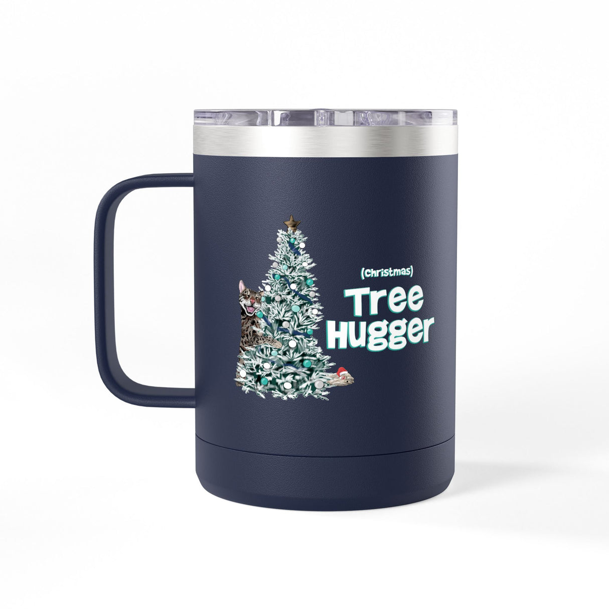 Coffee Mug Tumbler - Christmas Tree Hugger Design
