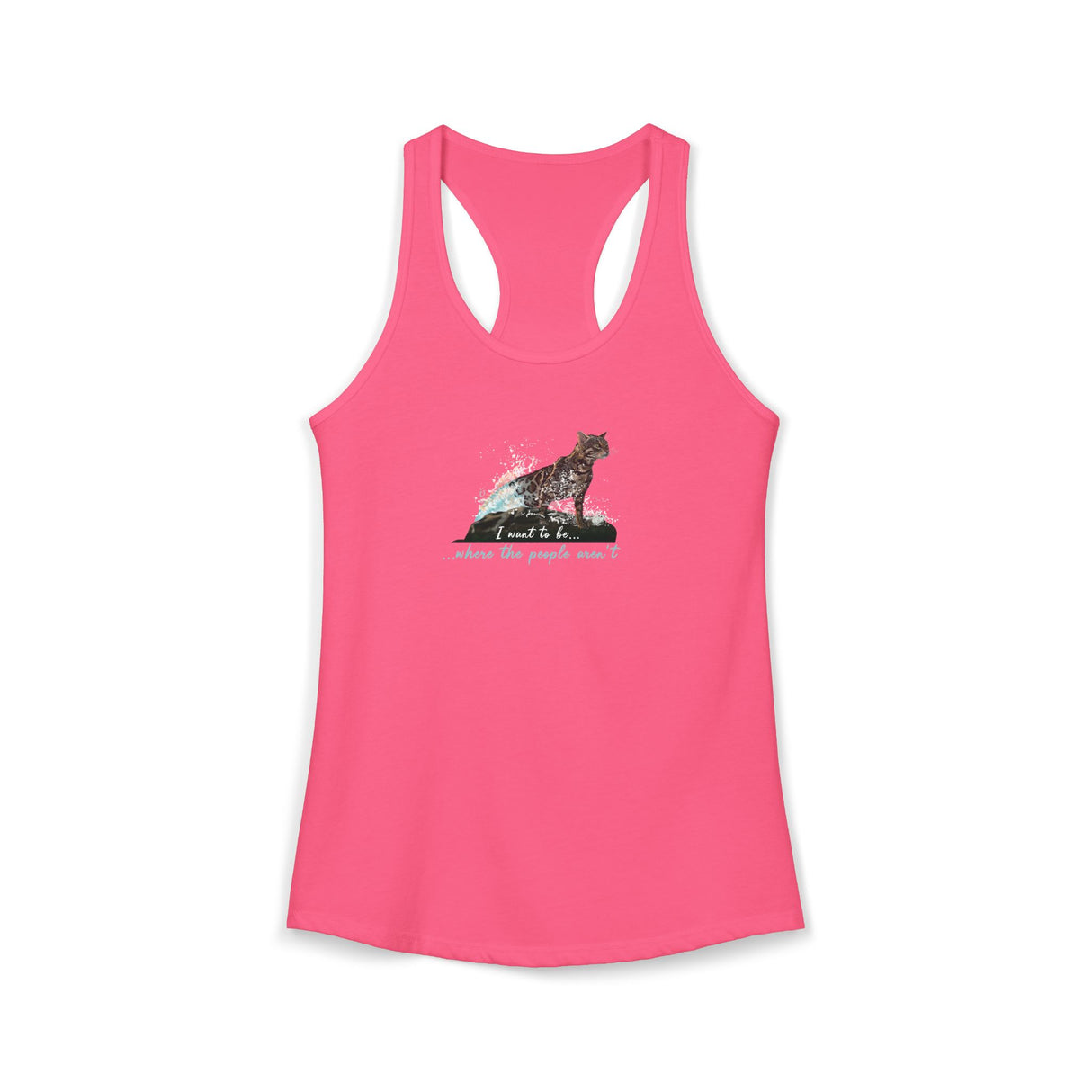 Purrmaid Flounder Racerback Tank — "I Want to Be Where the People Aren't"