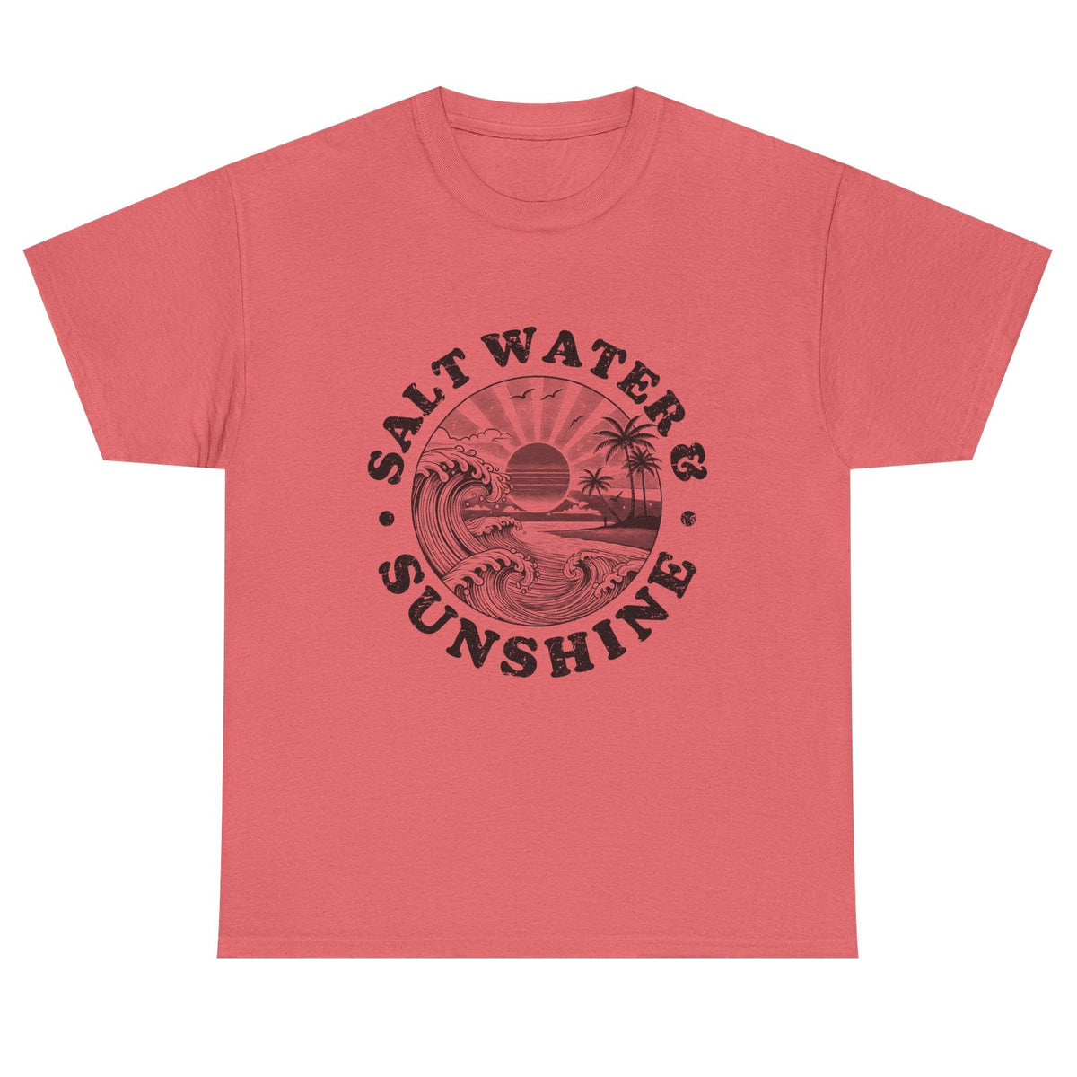 Saltwater and Sunshine cotton tee in coral silk