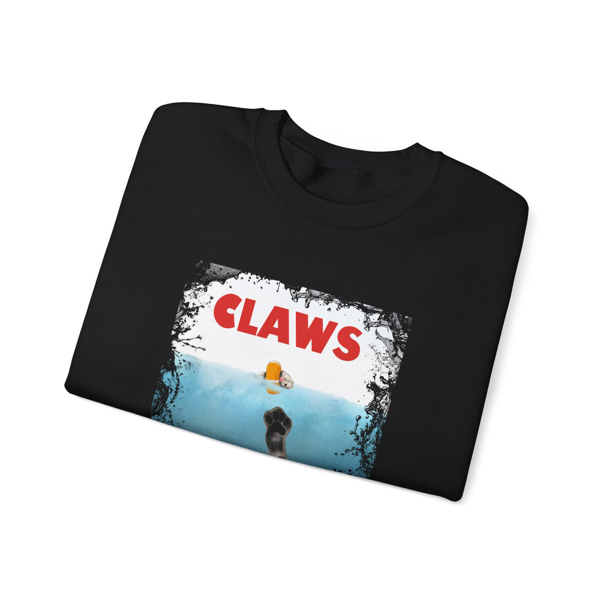 Funny Cat 'Claws' Unisex Crewneck Sweatshirt featuring Flounder and Mouse Toy