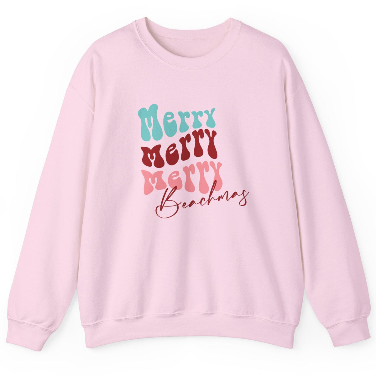Merry Beachmas crewneck sweatshirt in light pink