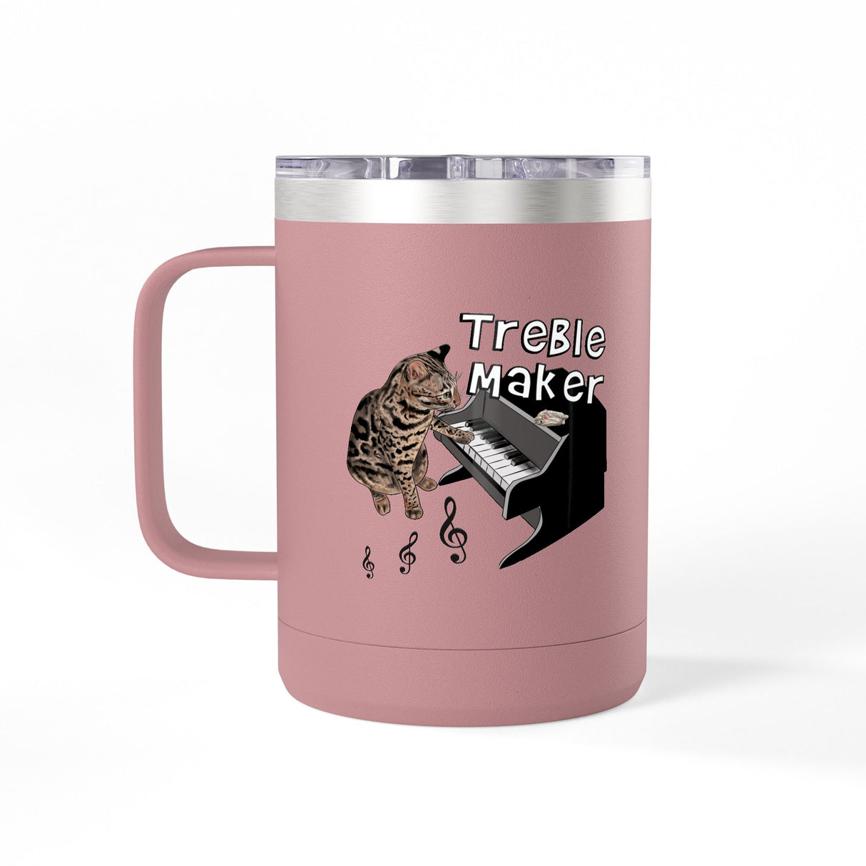 Coffee Mug Tumbler - Treble Maker Design Hand Drawn by Flounder's Mom, Nina