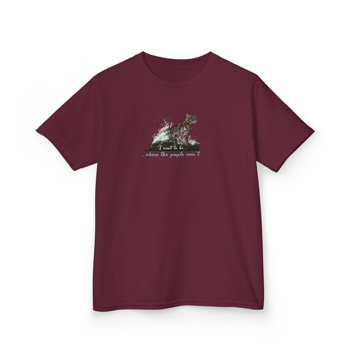 Kids Tee — "I Want to Be Where the People Aren't" Purrmaid Flounder Splash
