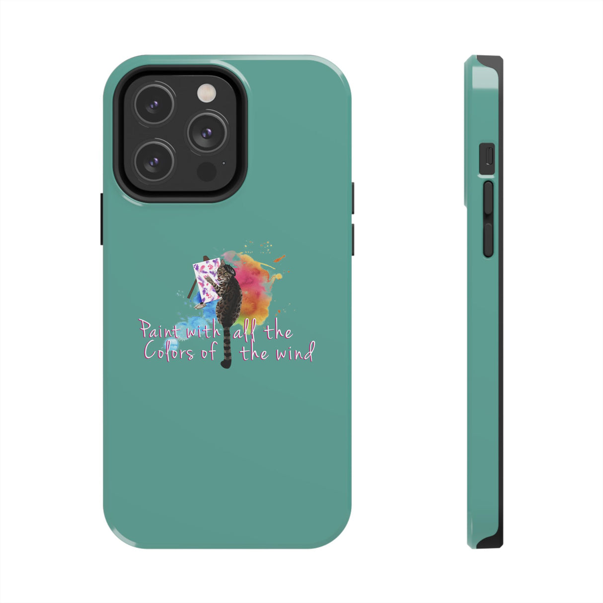 Tough Phone Case — "paint with all the colors of the wind" Flounder the Purrcasso Art
