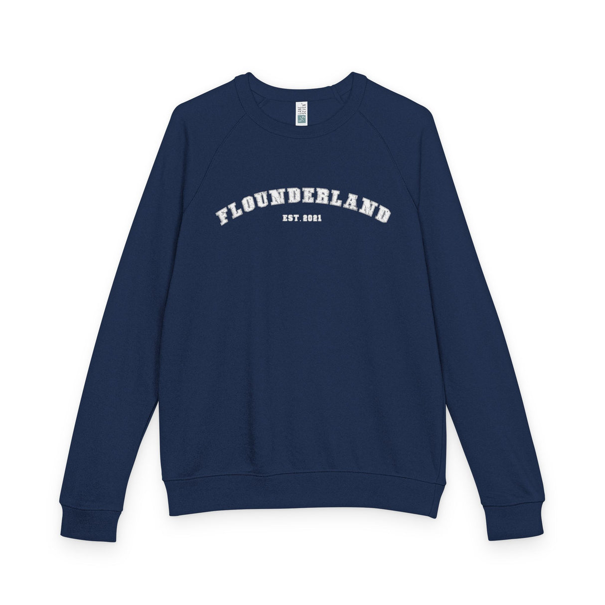 FlounderLand Collegiate Raglan Crewneck — Est. 2021
