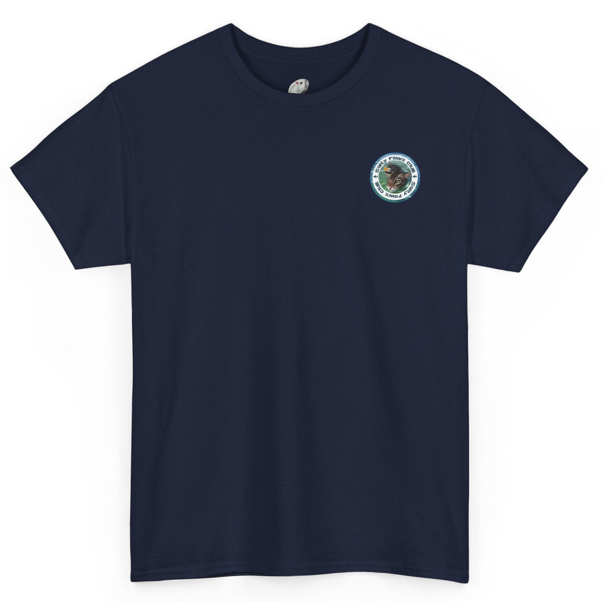 Salty Paws Club Tee - Flounder the Purrmaid & Life‑Vest Mouse Toy Shirt, shown in Navy
