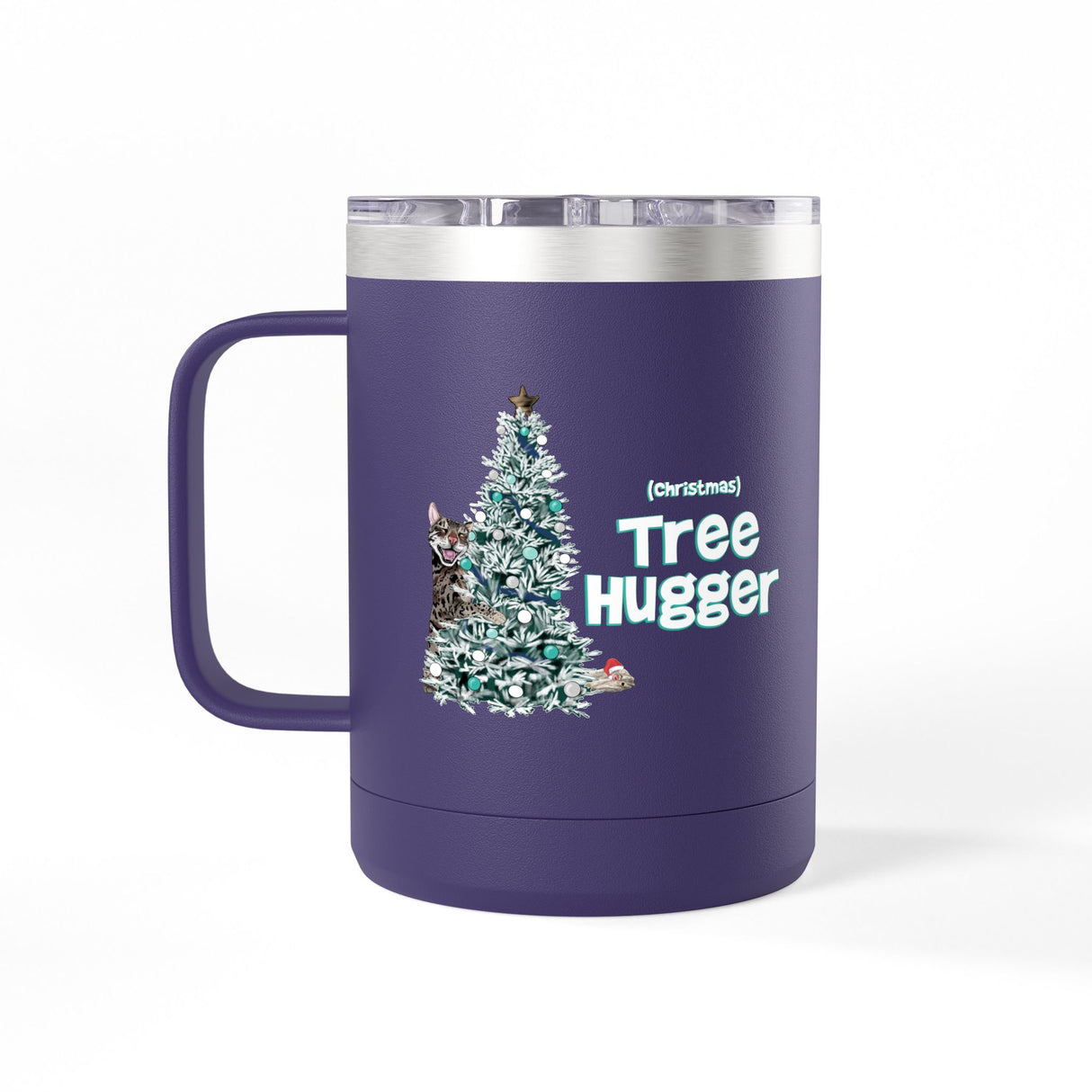 Coffee Mug Tumbler - Christmas Tree Hugger Design