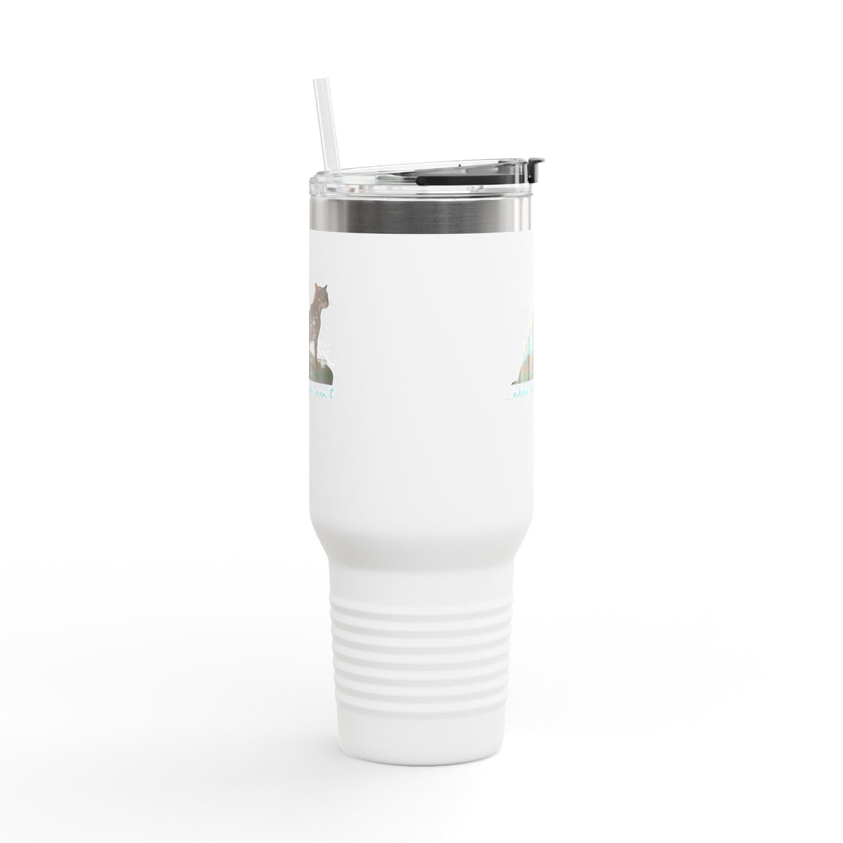 40oz Insulated Travel Mug — 'I Want to Be Where the People Aren't' Purrmaid Design