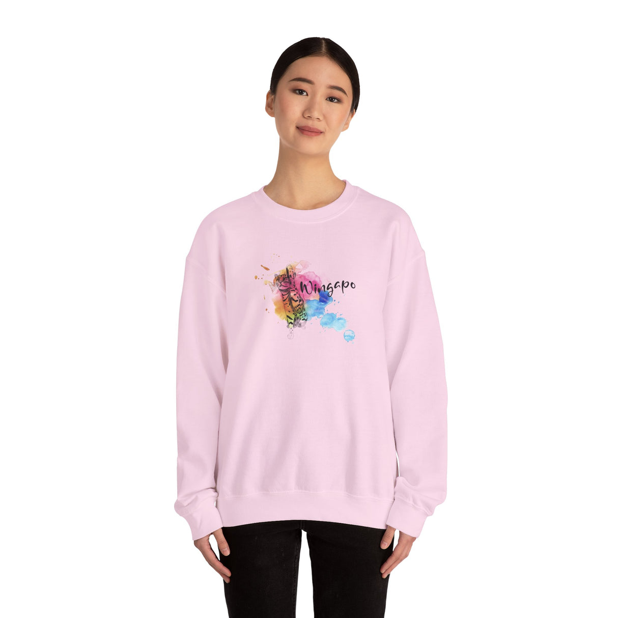 Crewneck Sweatshirt - Wingapo Watercolor Design featuring Flounder the Purrmaid