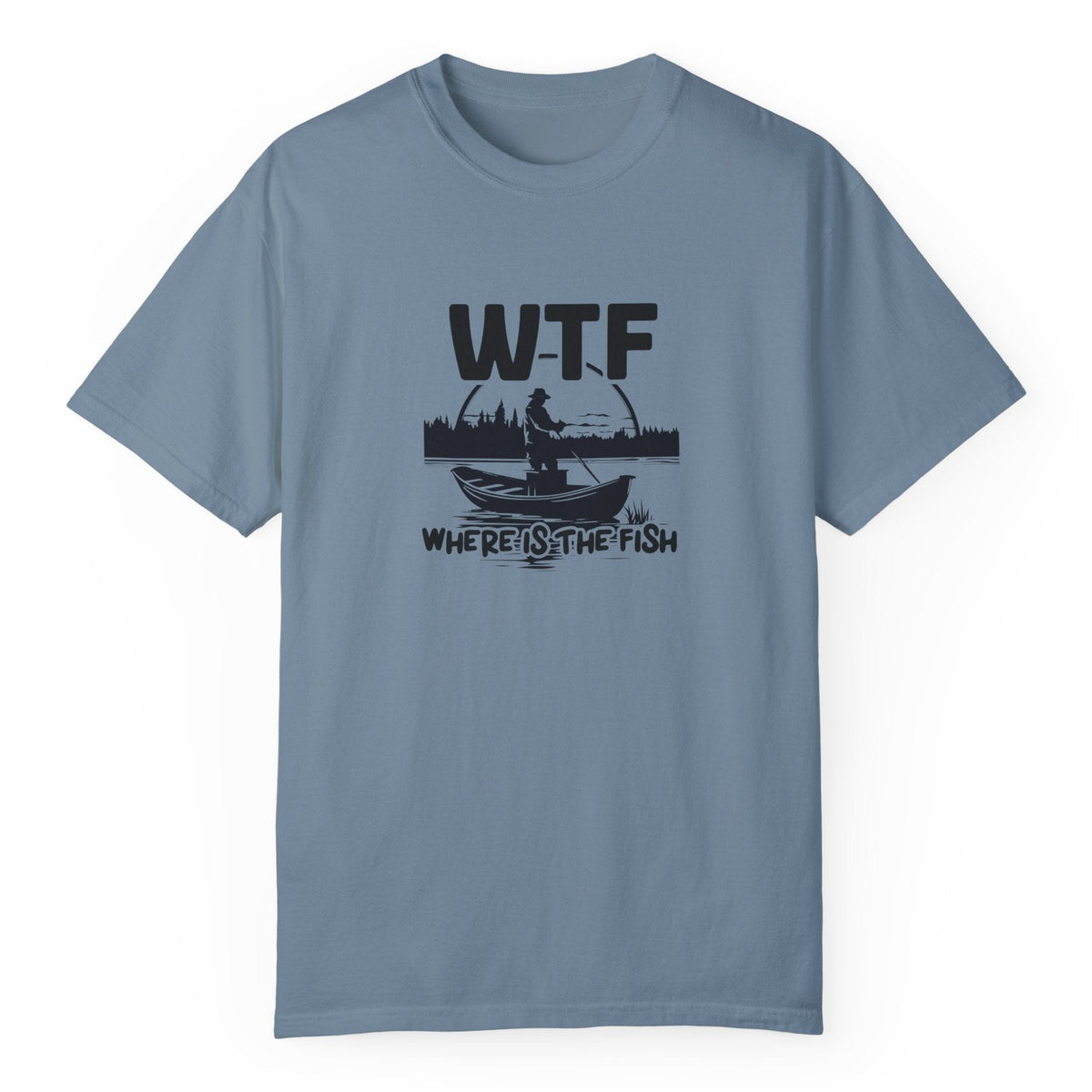 Funny fishing t-shirt in ice blue