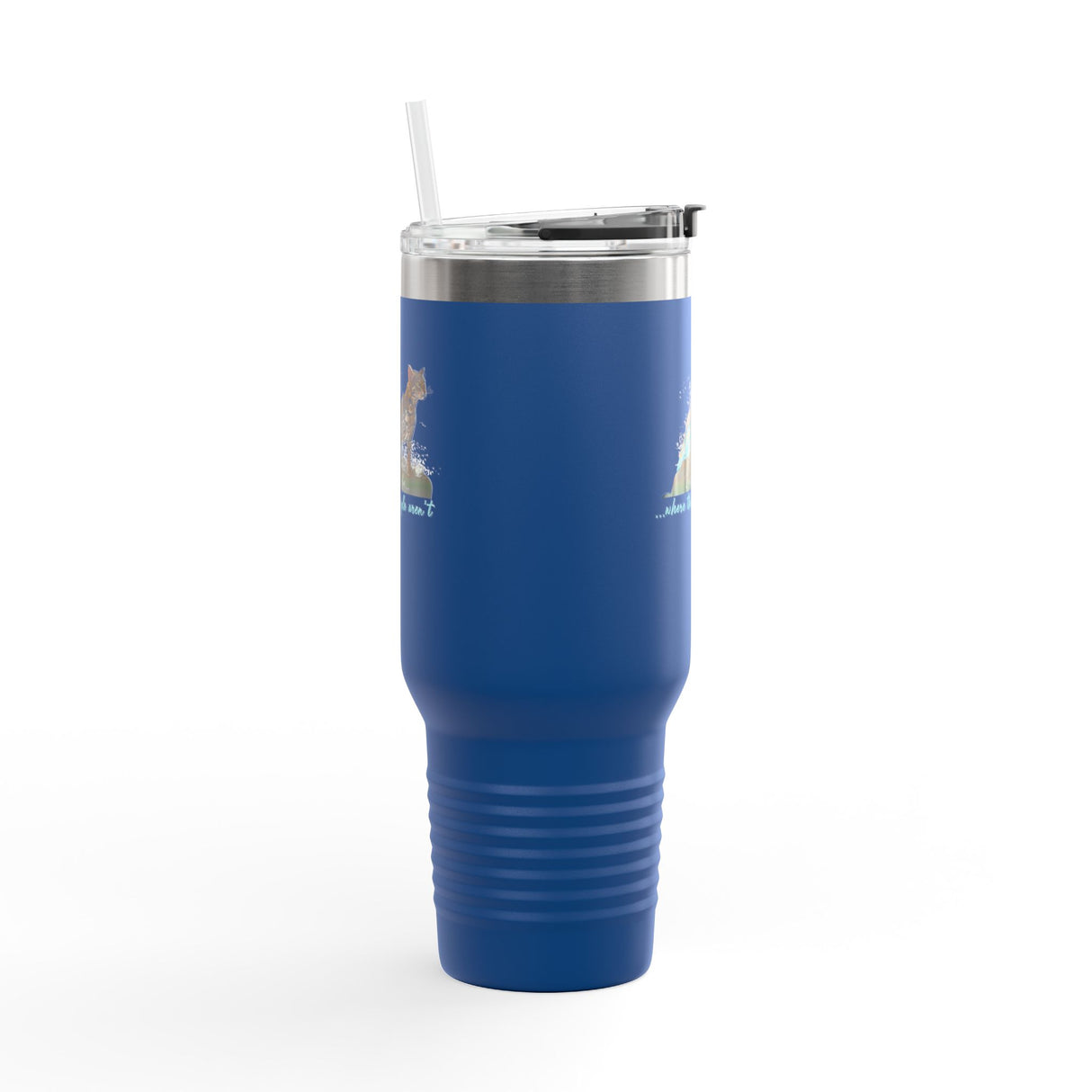 40oz Insulated Travel Mug — 'I Want to Be Where the People Aren't' Purrmaid Design