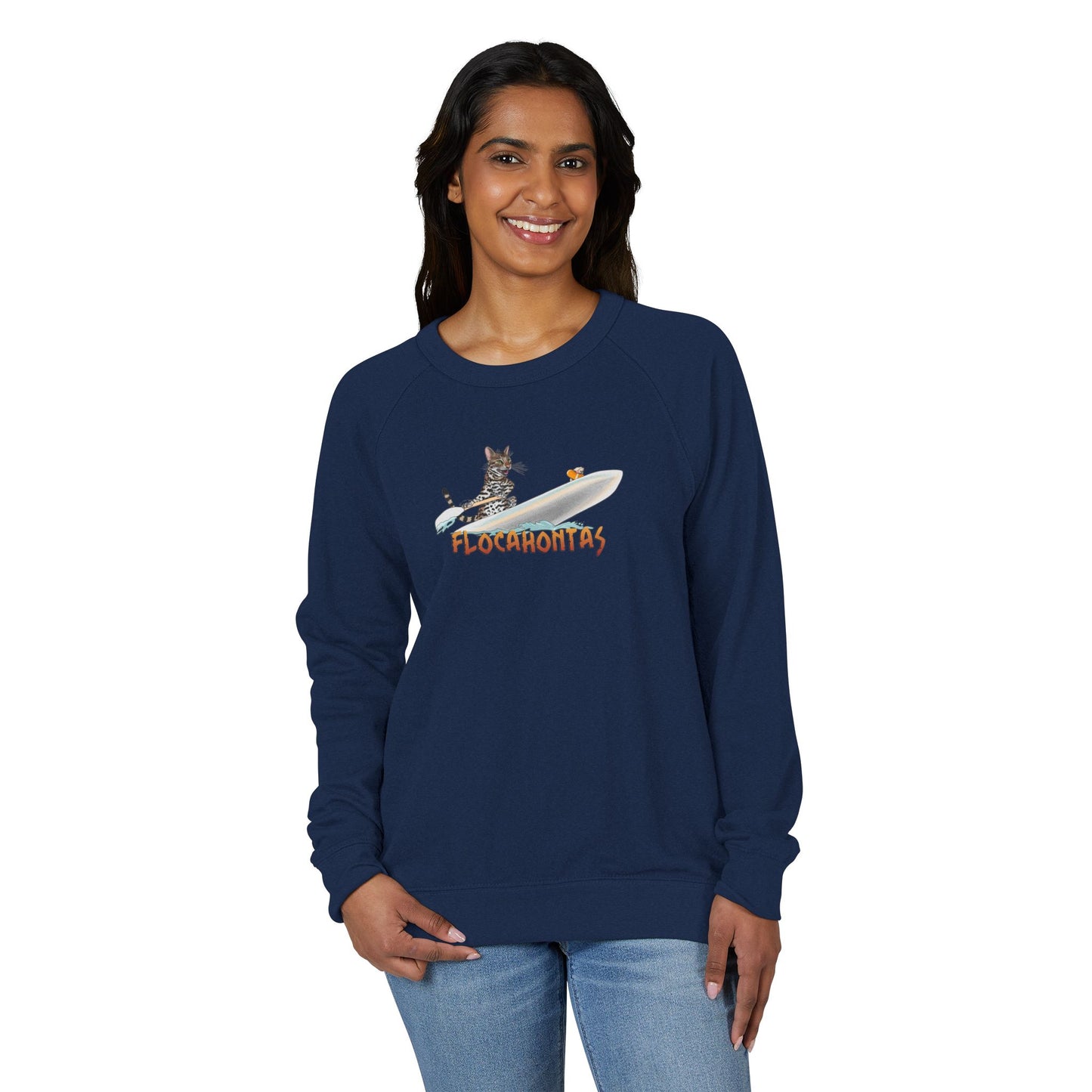 Raglan Crewneck Flocahontas and Mouse Toy Design by Nina
